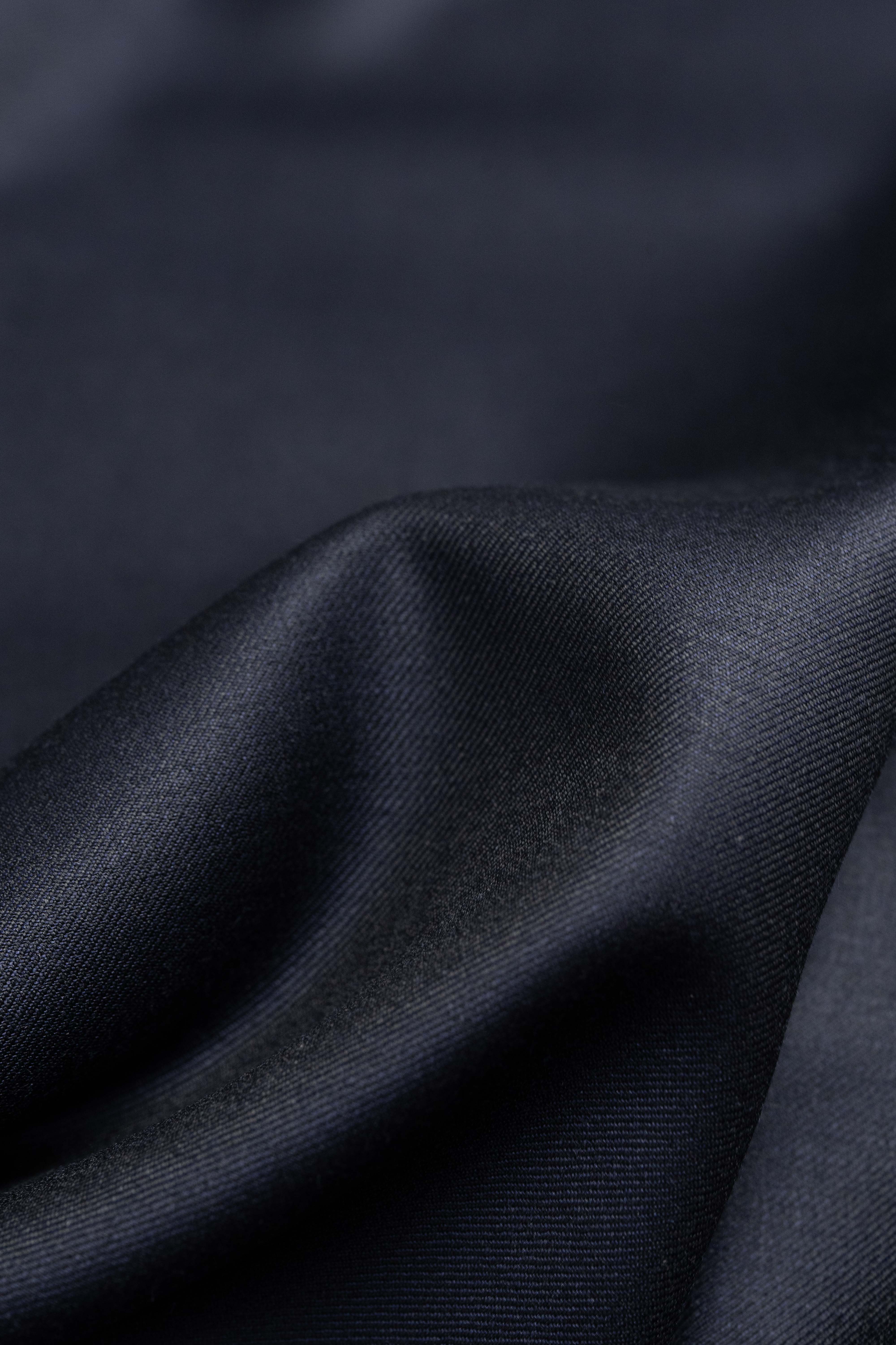 Charles Clayton Super 130's & Cashmere Suit fabric in Dark Navy - (CC102) - Yoo's Club