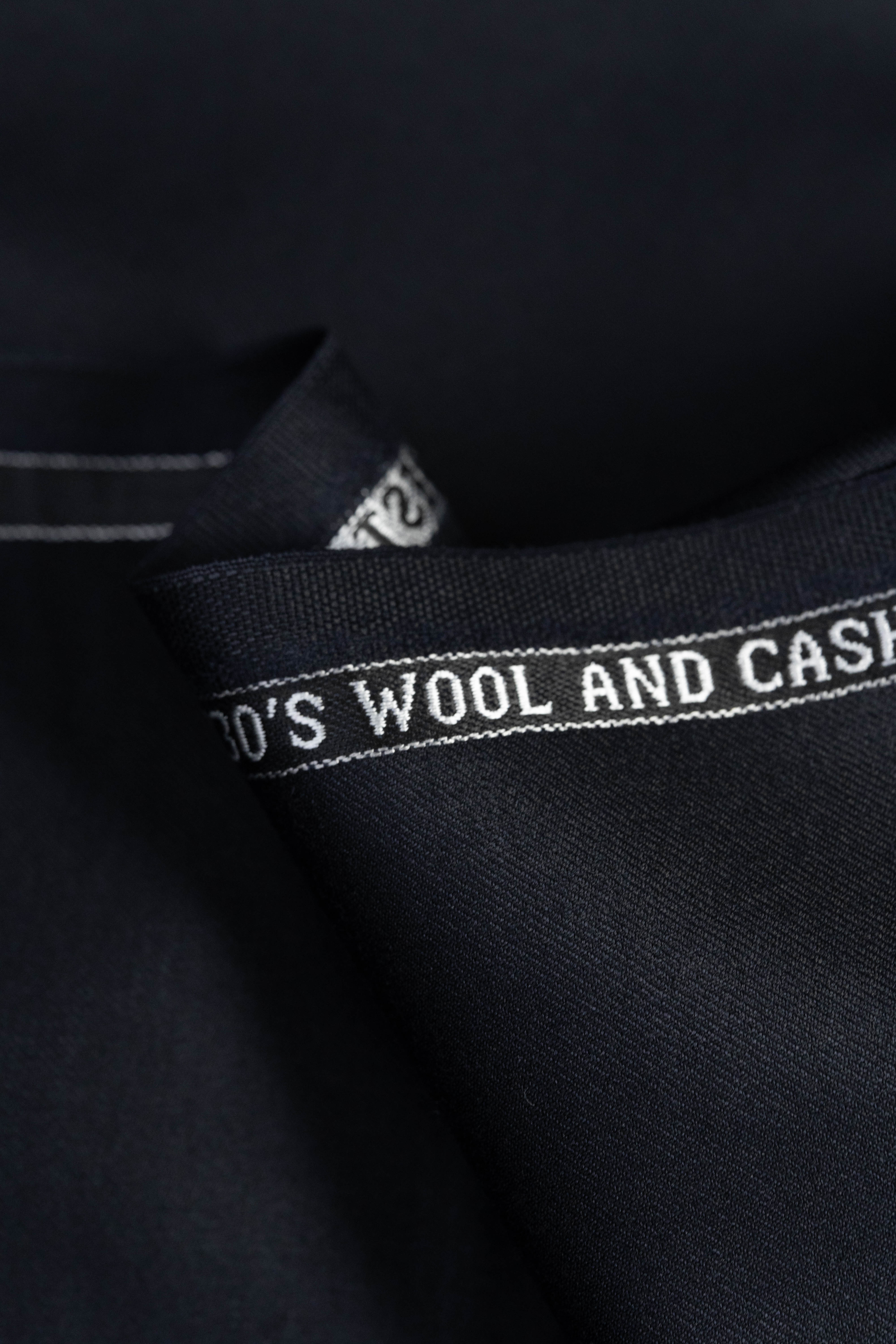 Charles Clayton Super 130's & Cashmere Suit fabric in Midnight Blue - (CC103) - Yoo's Club