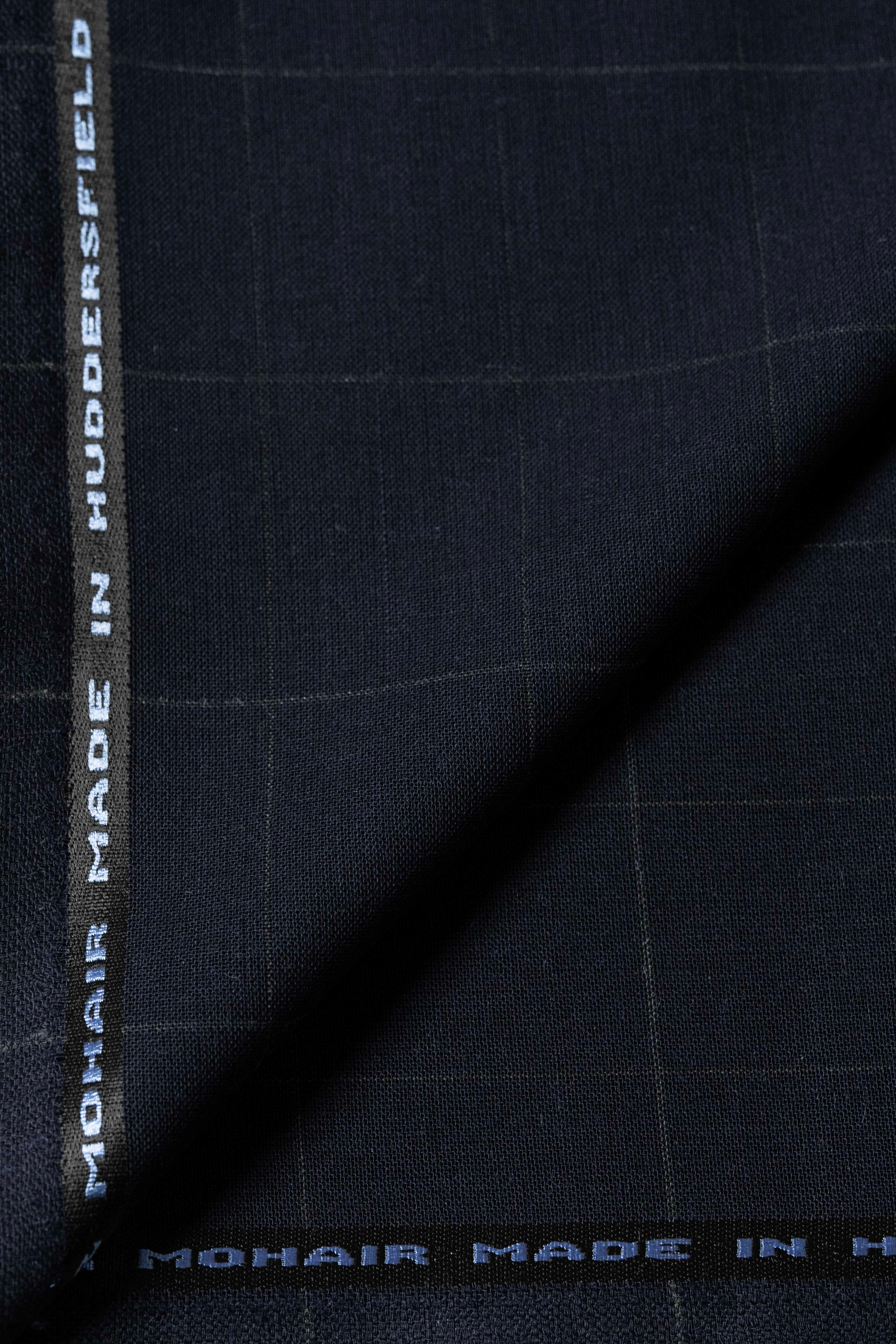 Groves & Lindley Dark Navy Wool Mohair Suit Jacket Fabric (M3-554/55)-3.2m - Yoo's Club