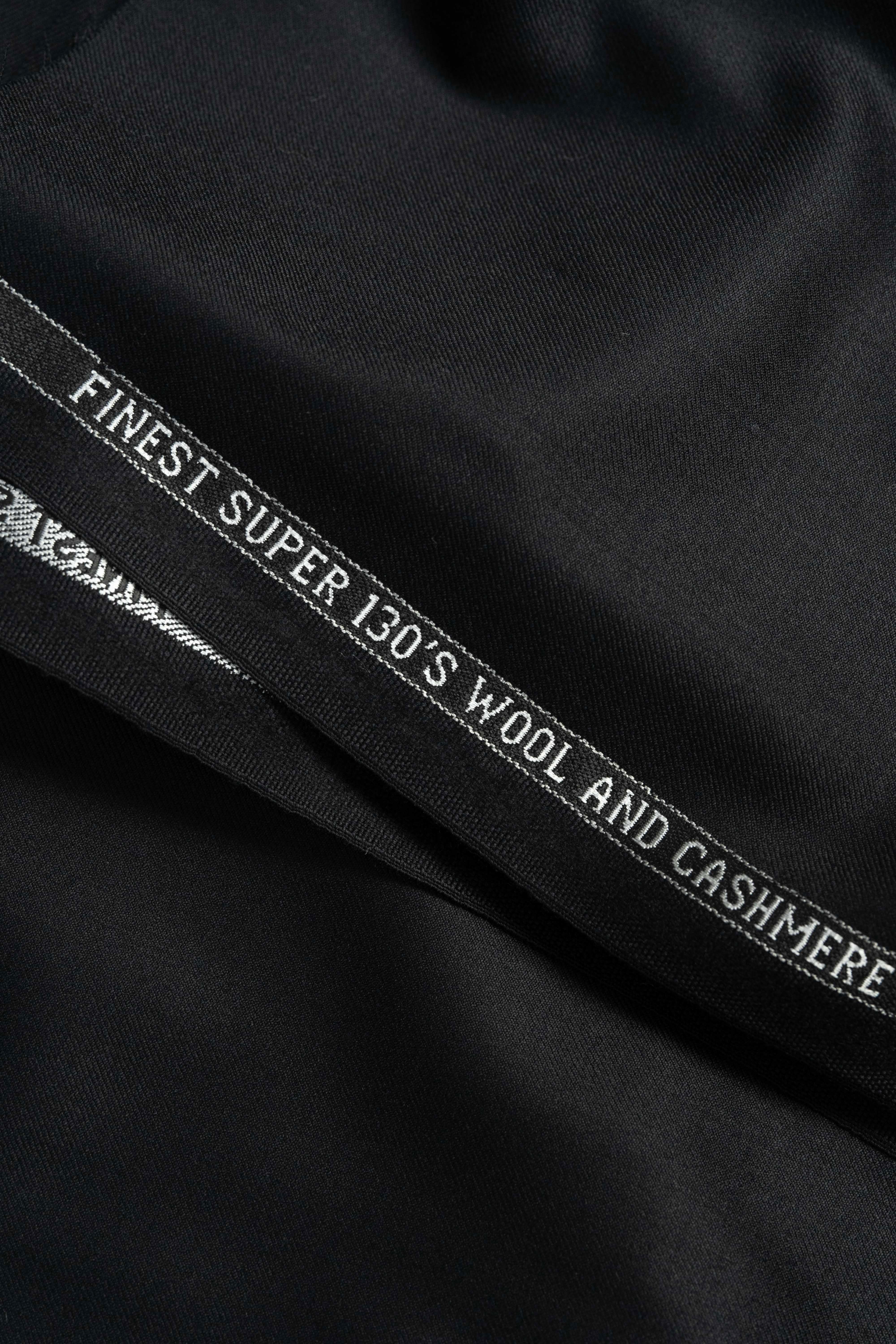 Charles Clayton Super 130's & Cashmere Suit fabric in Black - (CC104) - Yoo's Club