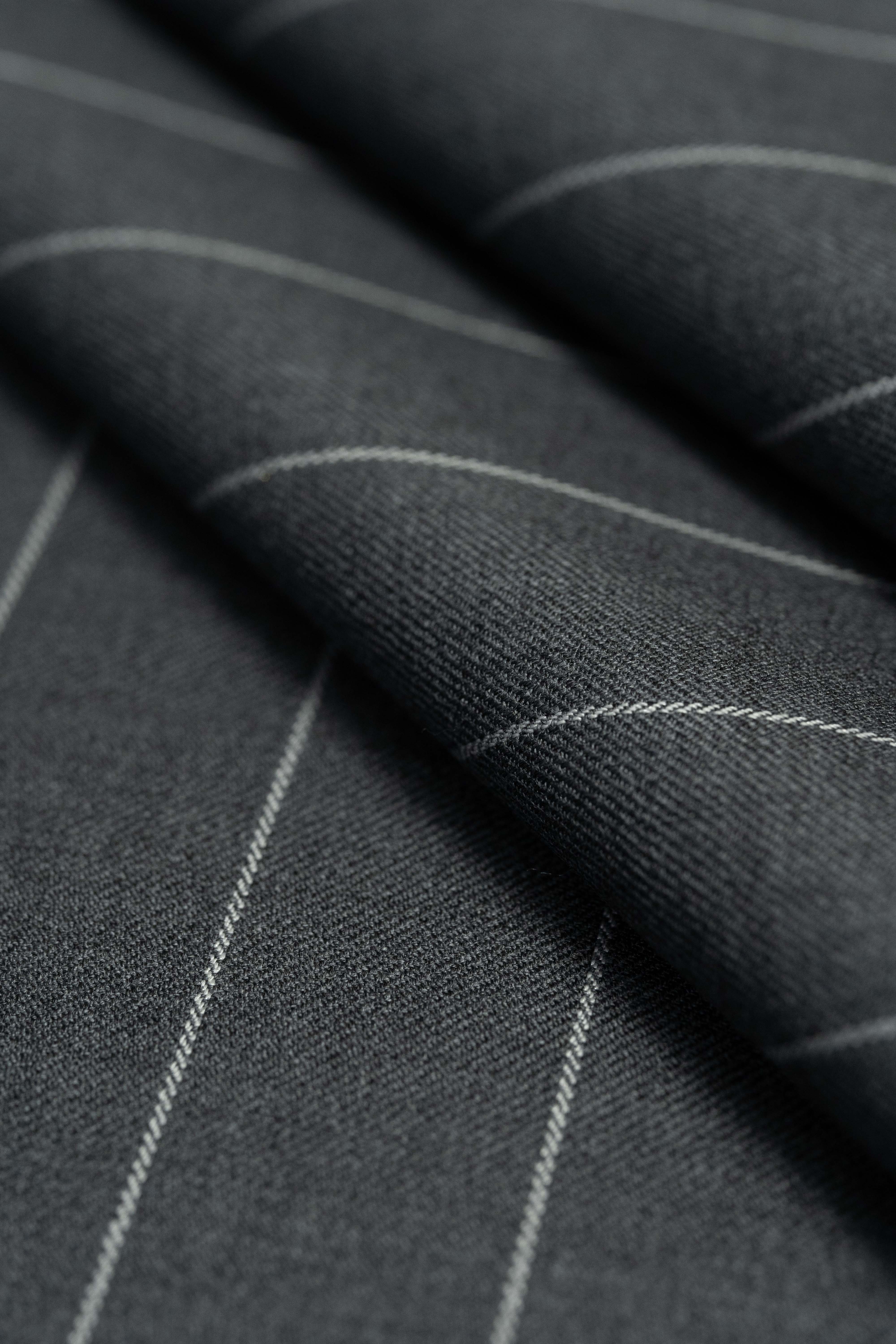 Zegna 15 Milmil 15 Middle Grey Wool Suit Fabric-3m - Yoo's Club