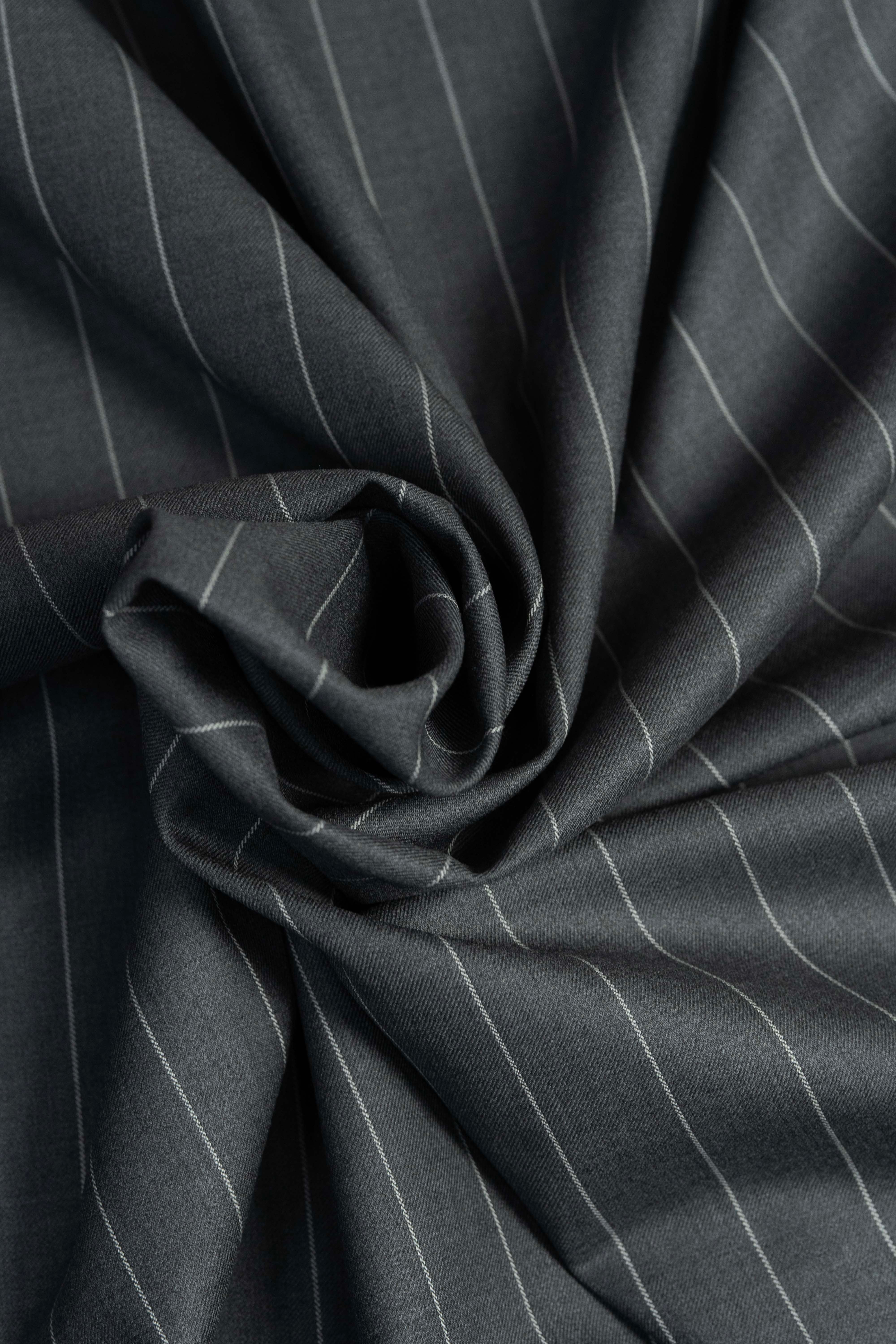 Zegna 15 Milmil 15 Middle Grey Wool Suit Fabric-3m - Yoo's Club
