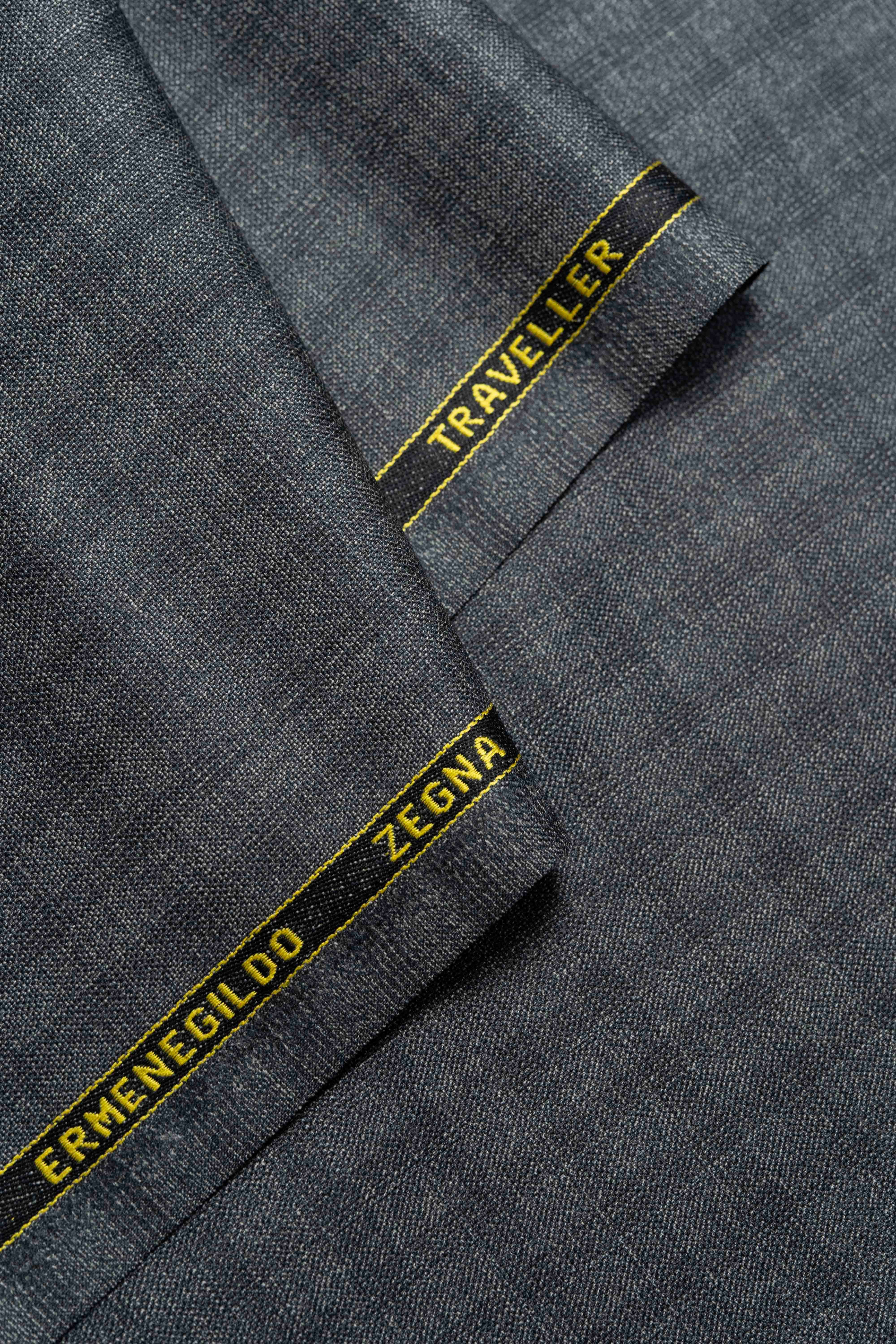 Zegna Traveller Charcoal Superfine Australian Wool Suit Fabric -3.2m - Yoo's Club