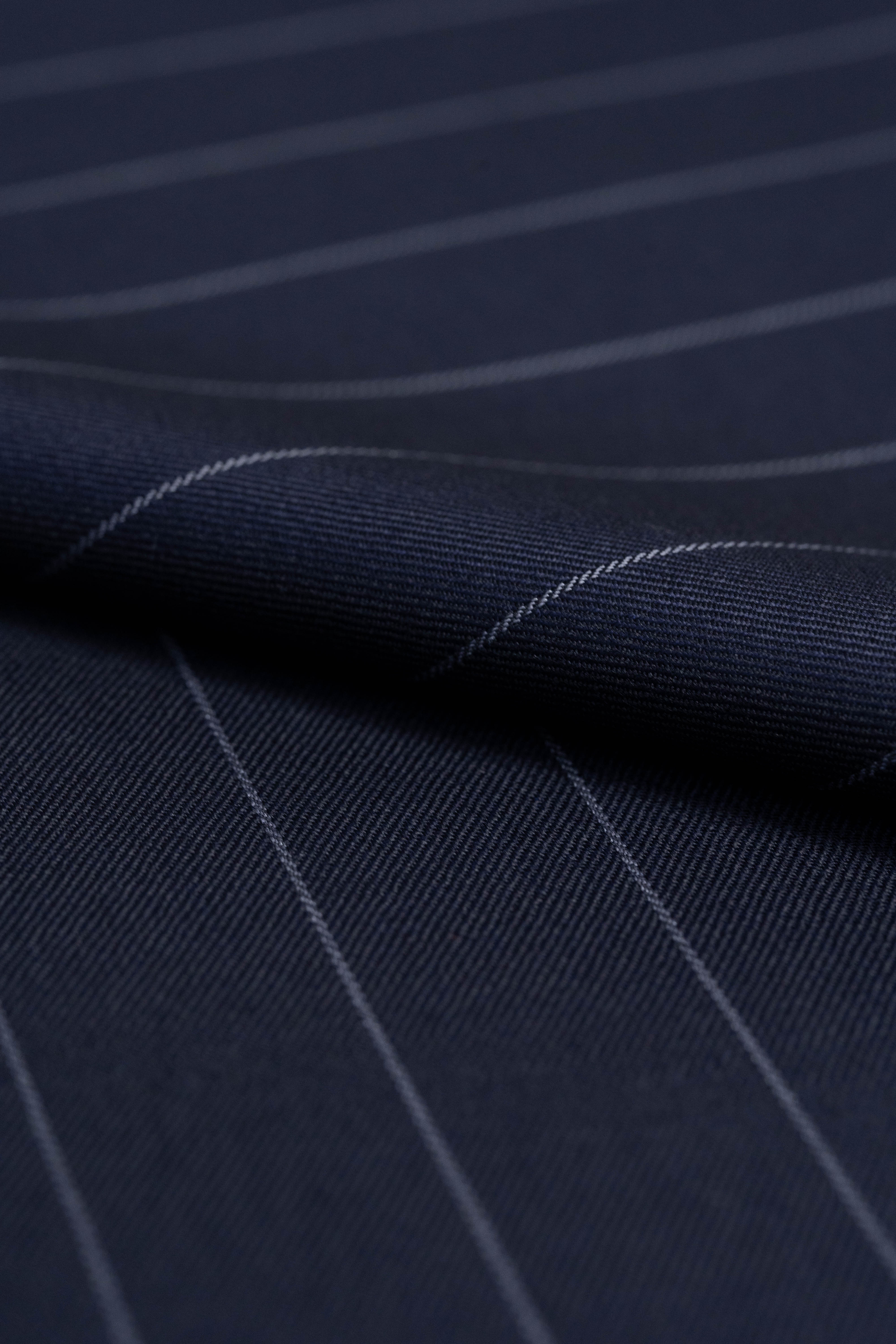 Zegna 15 Milmil 15 Dark Navy Wool Suit Fabric-3m - Yoo's Club