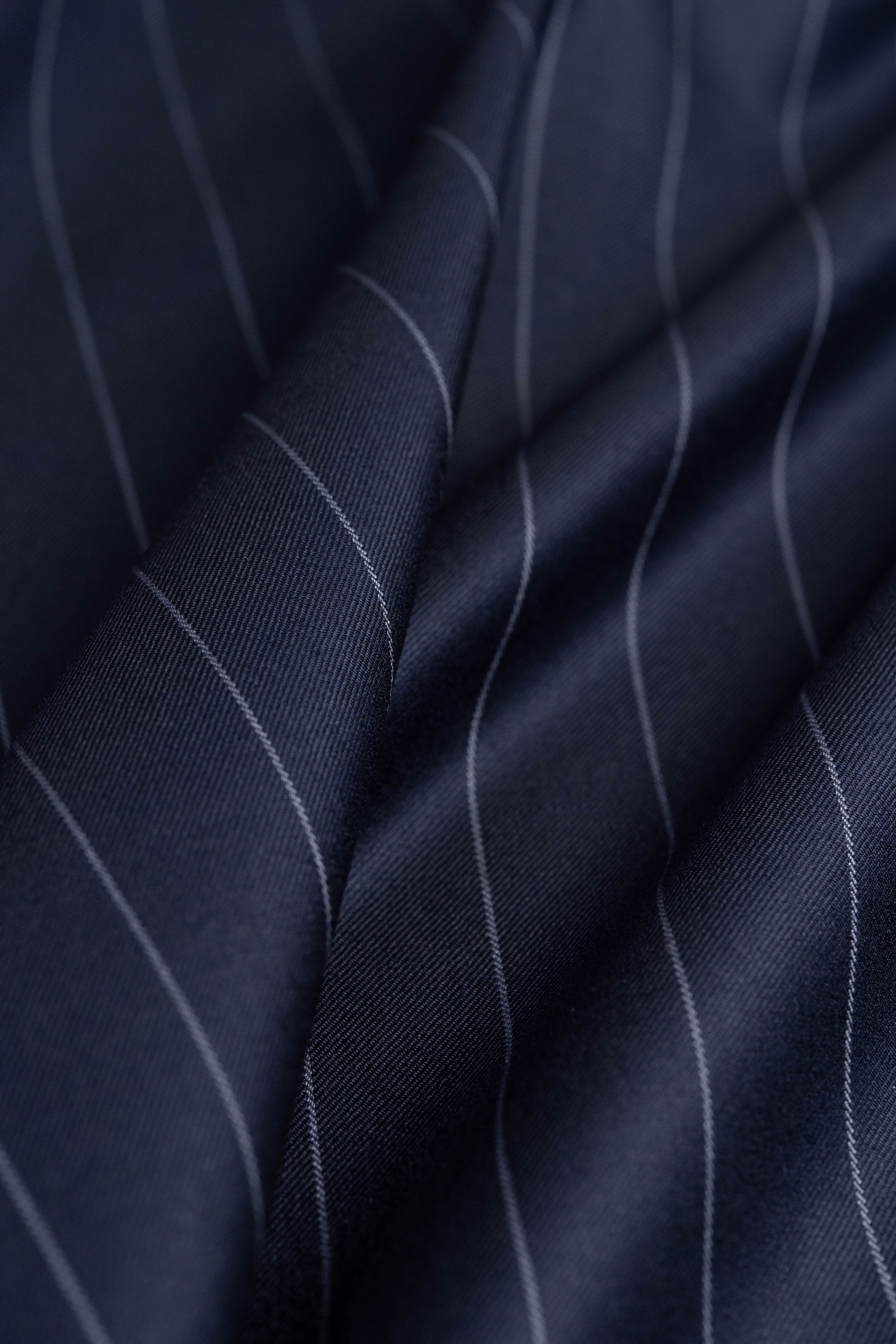 Zegna 15 Milmil 15 Dark Navy Wool Suit Fabric-3m - Yoo's Club