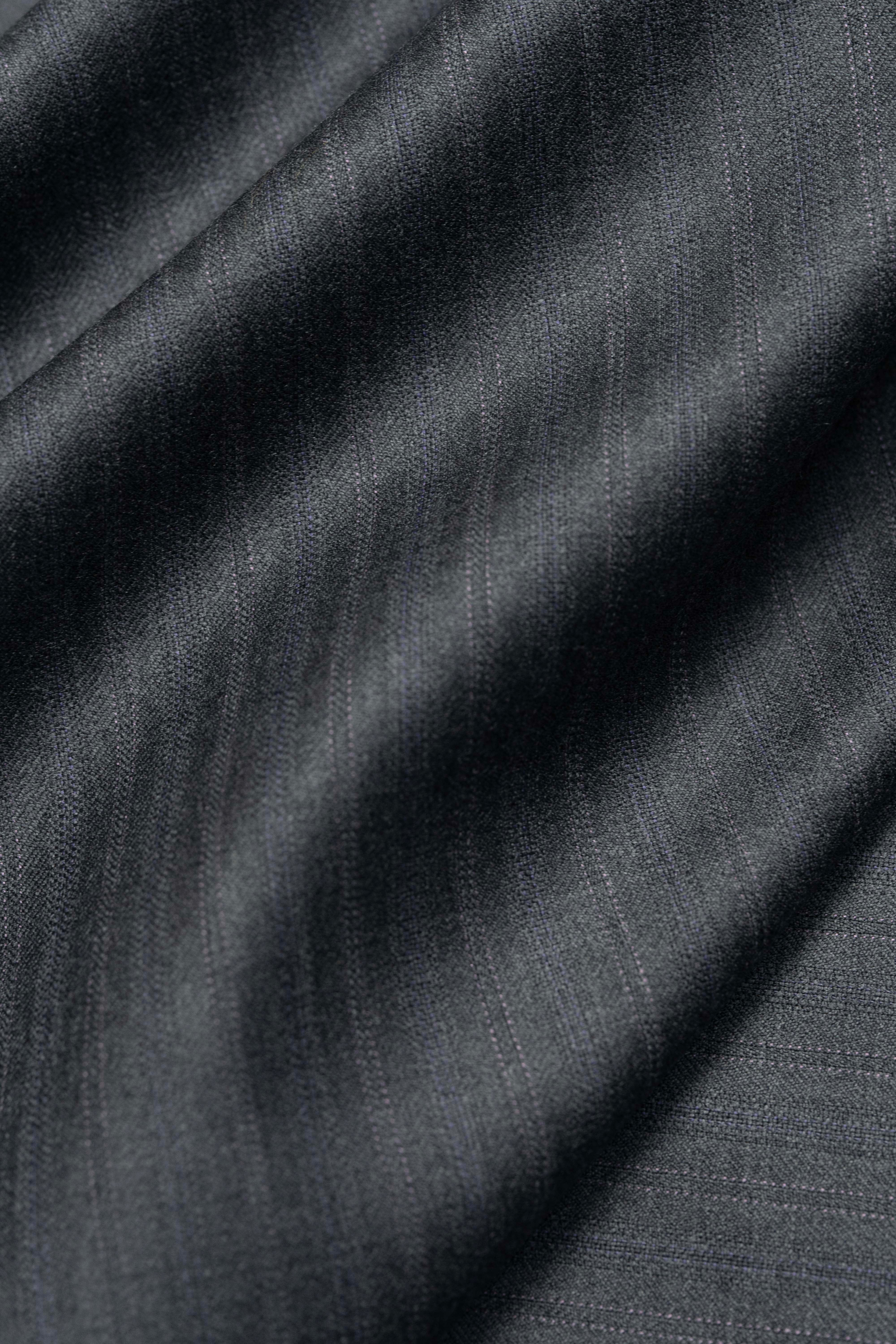 Zegna Trofeo Grey Stripe Superfine Australian Wool Suit Fabric -3.3m - Yoo's Club