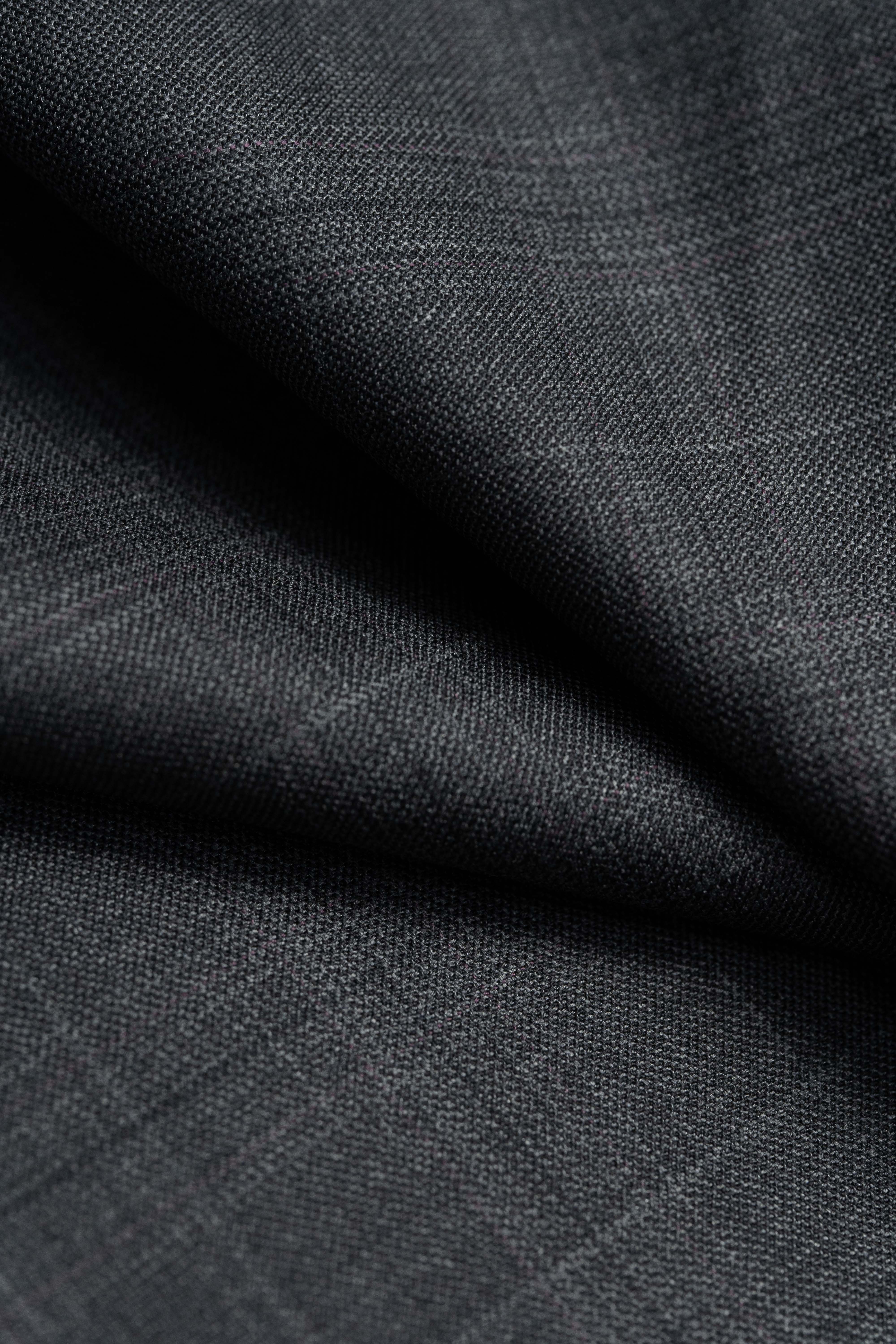 Zegna Trofeo Charcoal Check Superfine Australian Wool & Silk Suit Fabric -3.2m - Yoo's Club