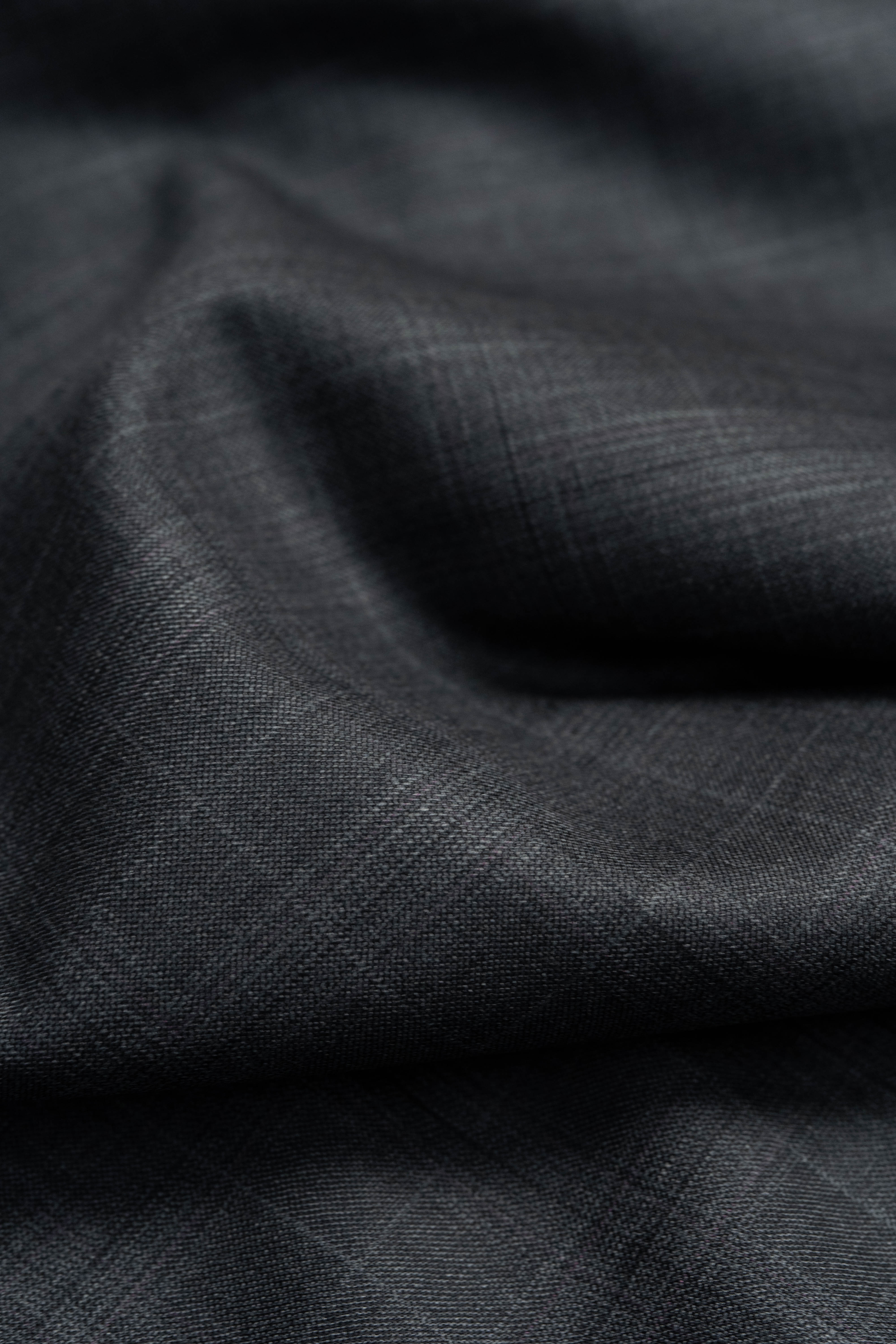 Zegna Trofeo Charcoal Check Superfine Australian Wool & Silk Suit Fabric -3.2m - Yoo's Club