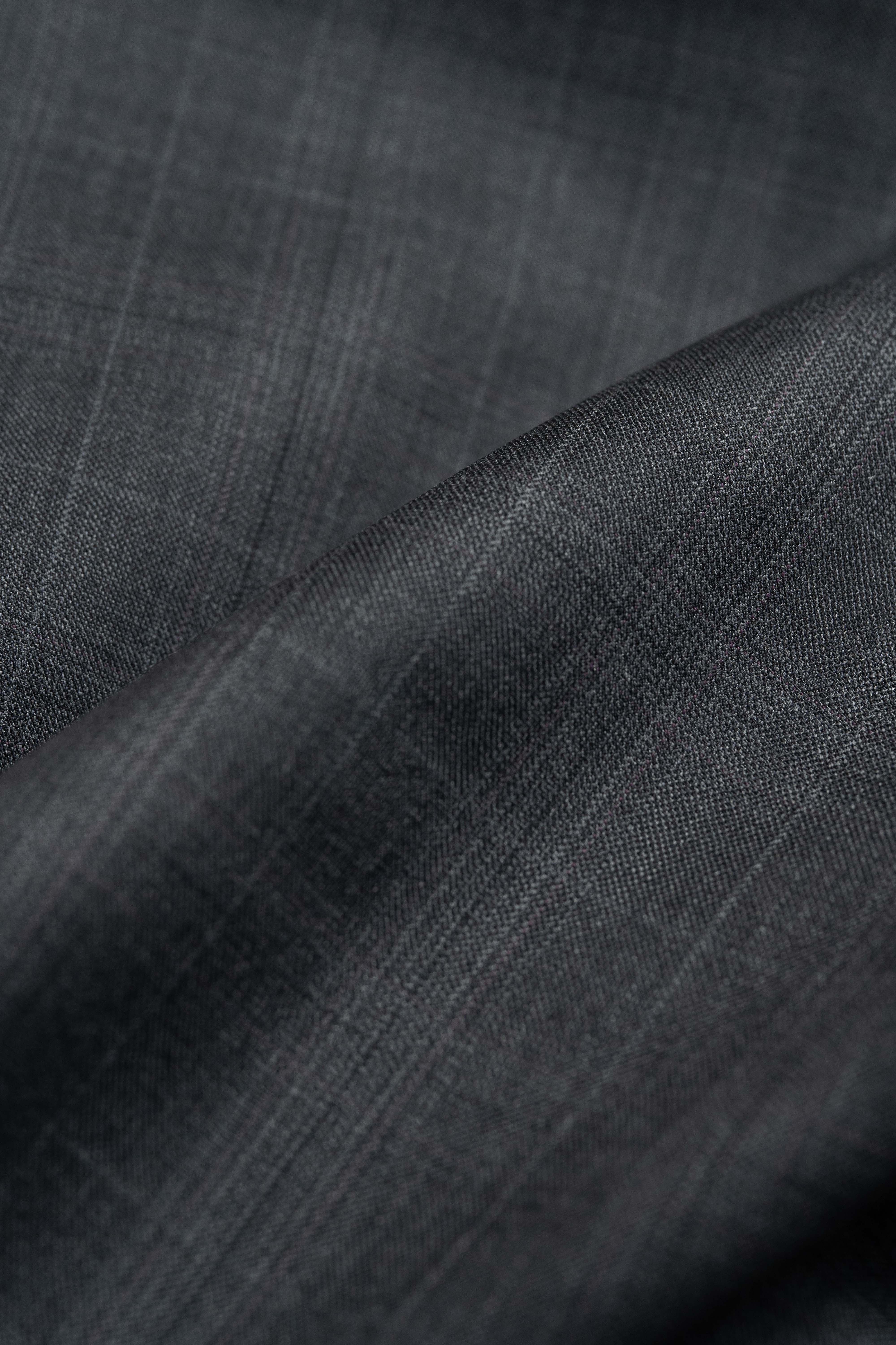 Zegna Trofeo Charcoal Check Superfine Australian Wool & Silk Suit Fabric -3.2m - Yoo's Club
