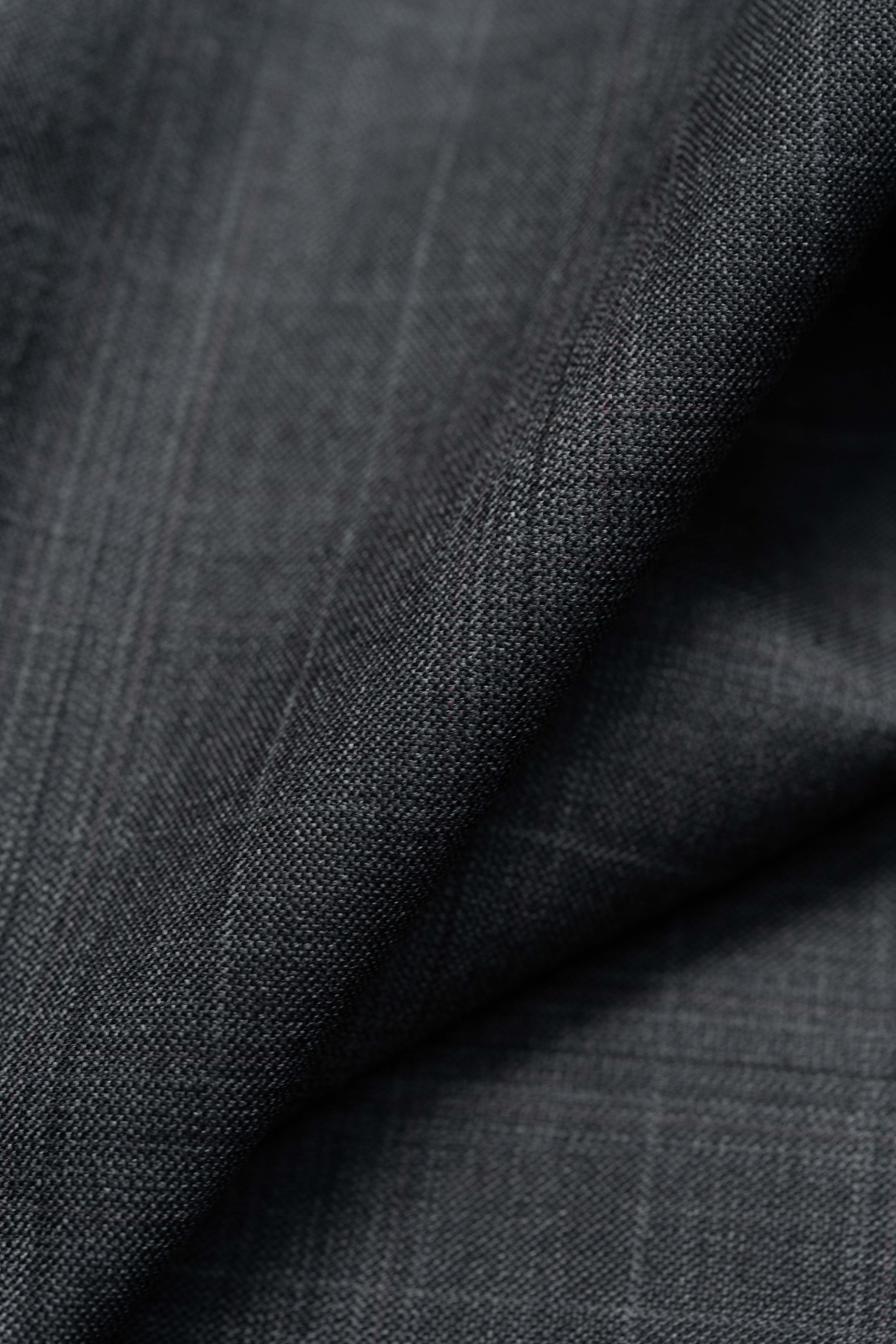 Zegna Trofeo Charcoal Check Superfine Australian Wool & Silk Suit Fabric -3.2m - Yoo's Club