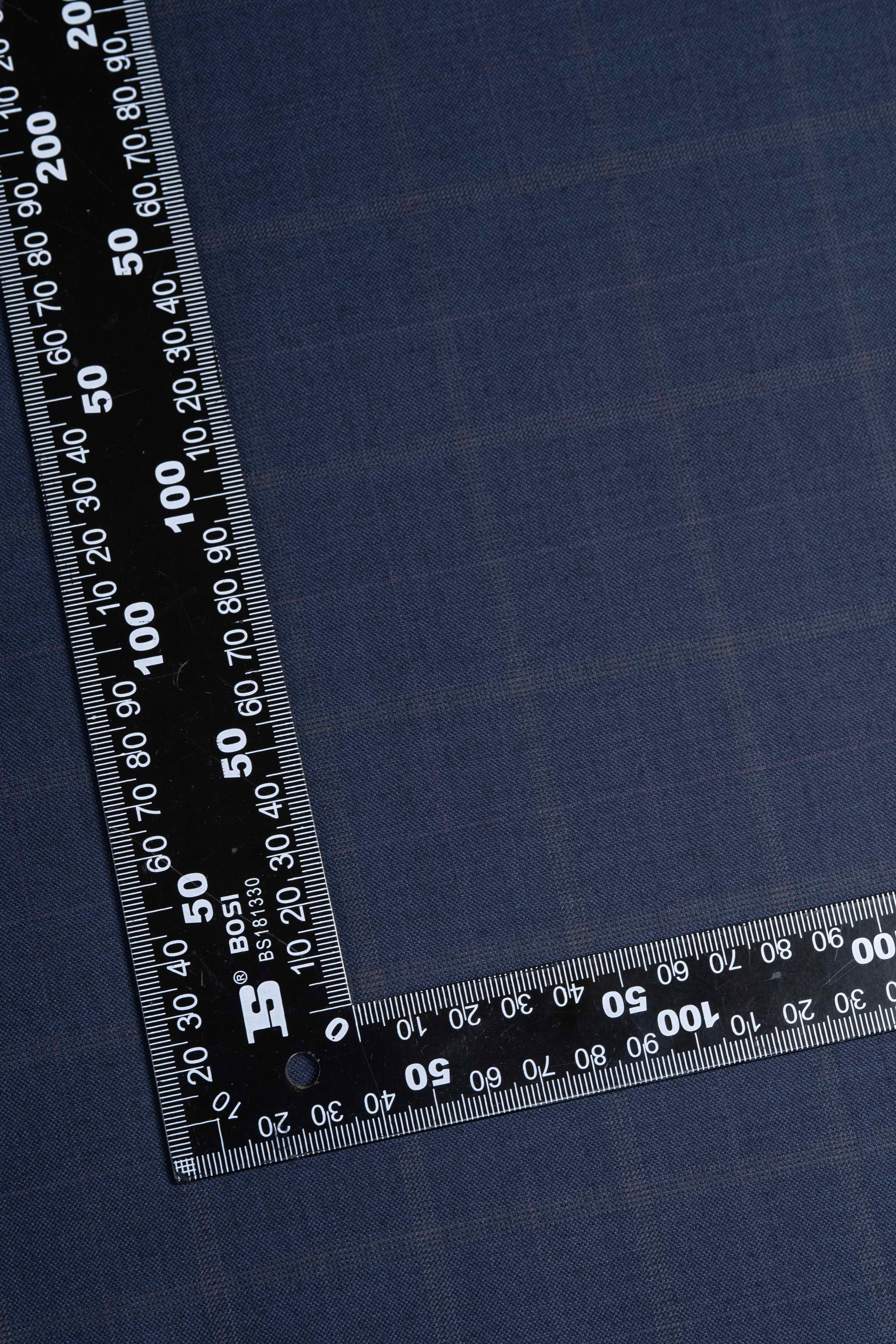 Zegna 15 Milmil 15 Navy Check Wool Suit Fabric-3.1m - Yoo's Club