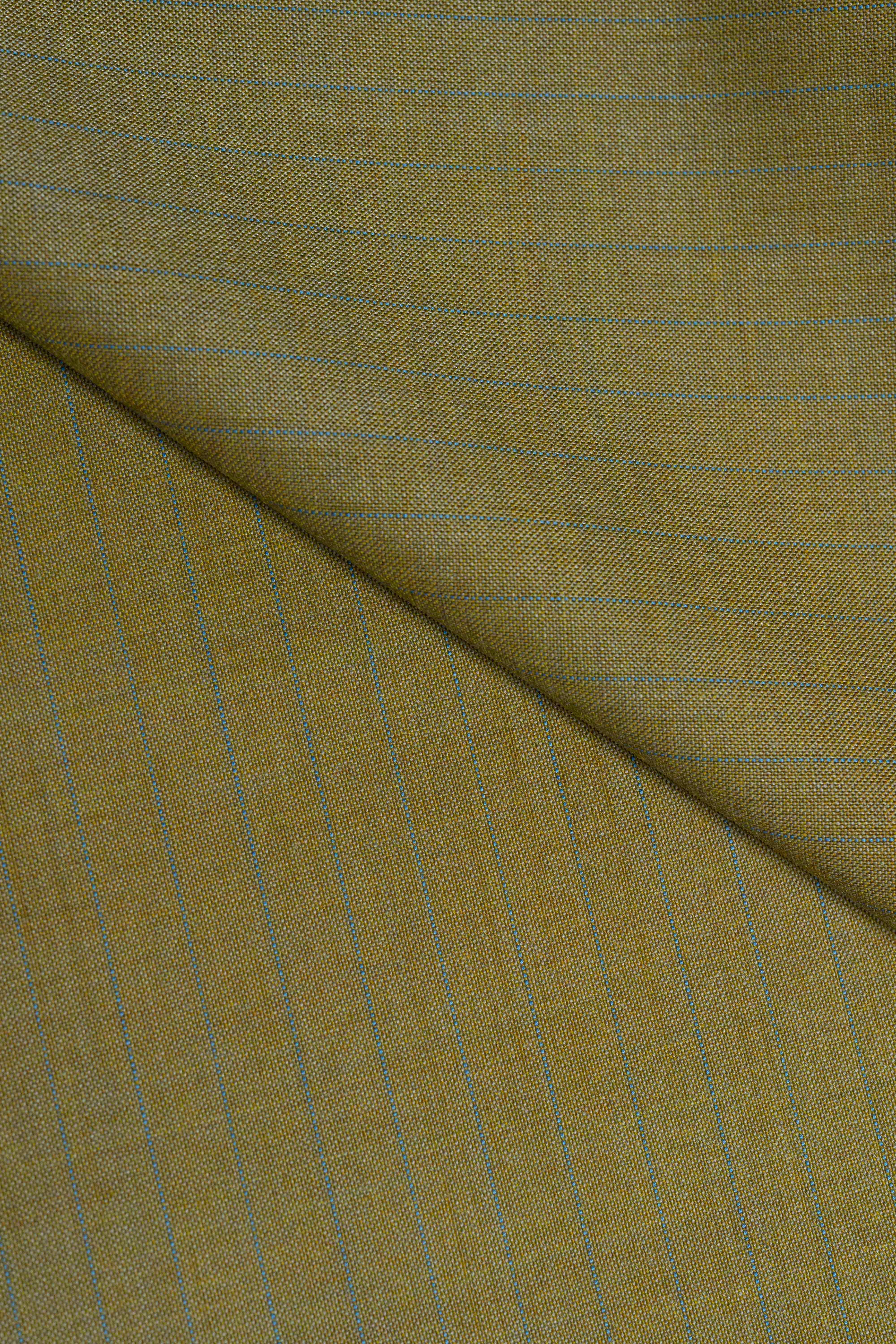 Golden Brown Stripe Terycash Suit Fabric (V23700)-3m - Yoo's Club