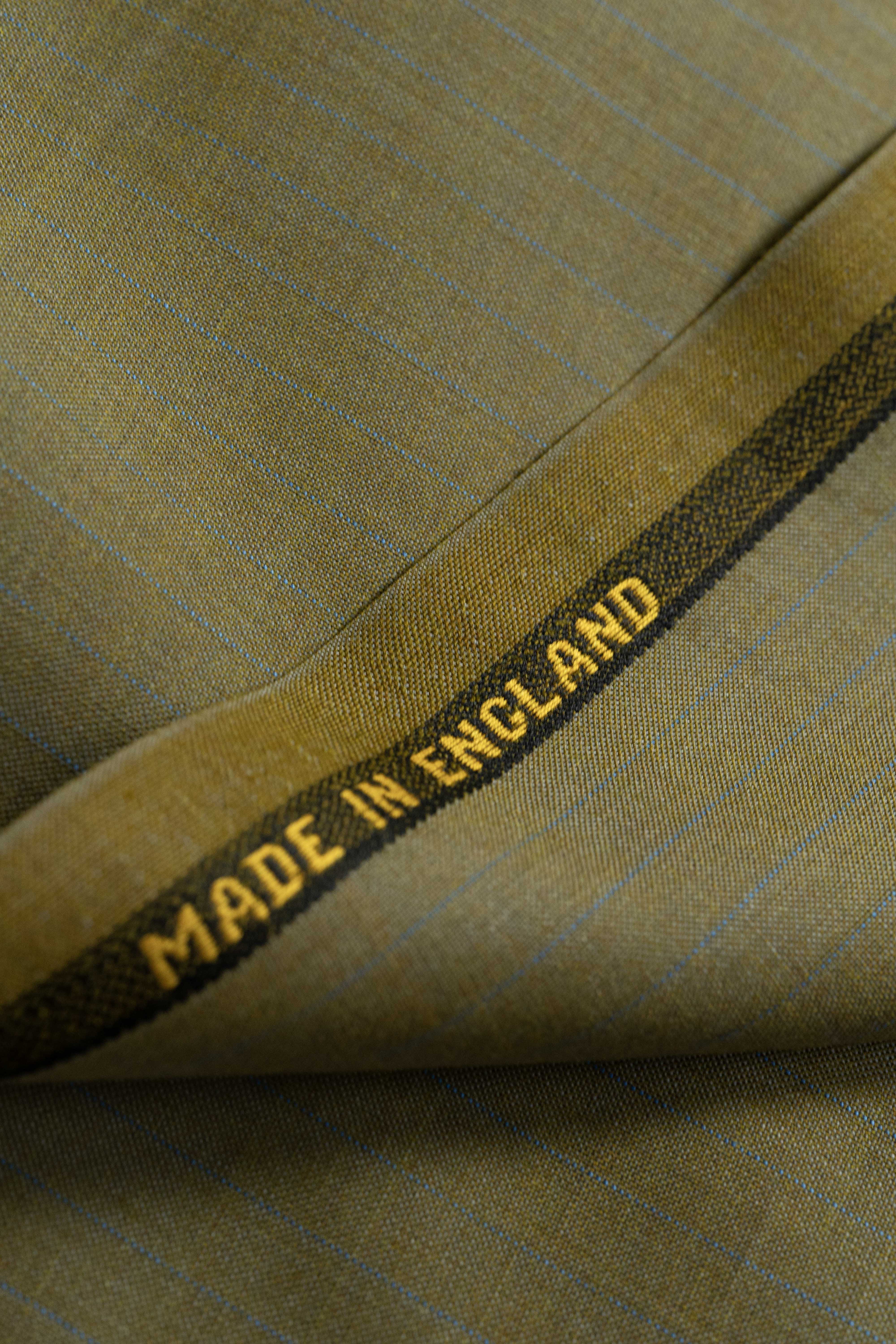 Golden Brown Stripe Terycash Suit Fabric (V23700)-3m - Yoo's Club