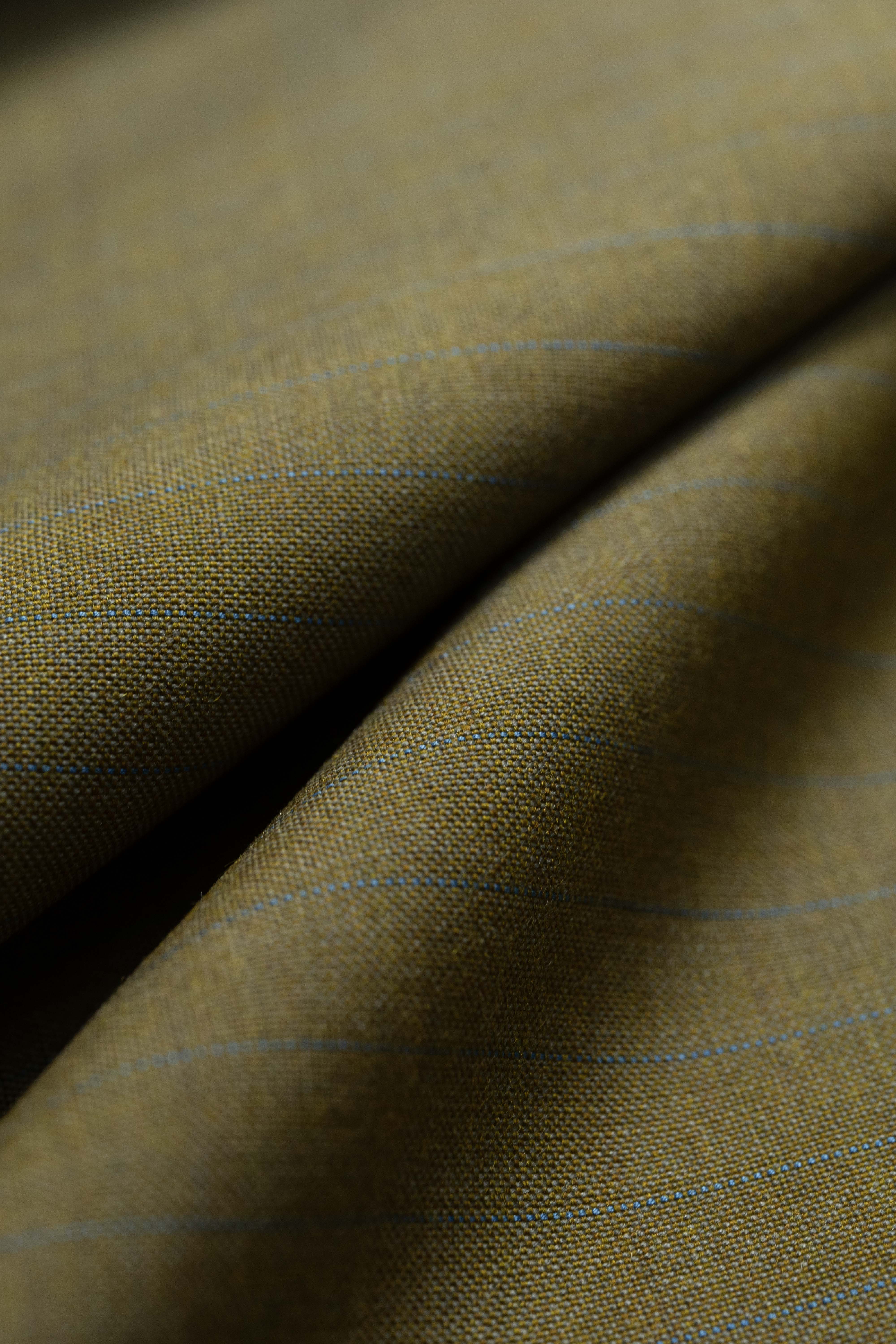 Golden Brown Stripe Terycash Suit Fabric (V23700)-3m - Yoo's Club