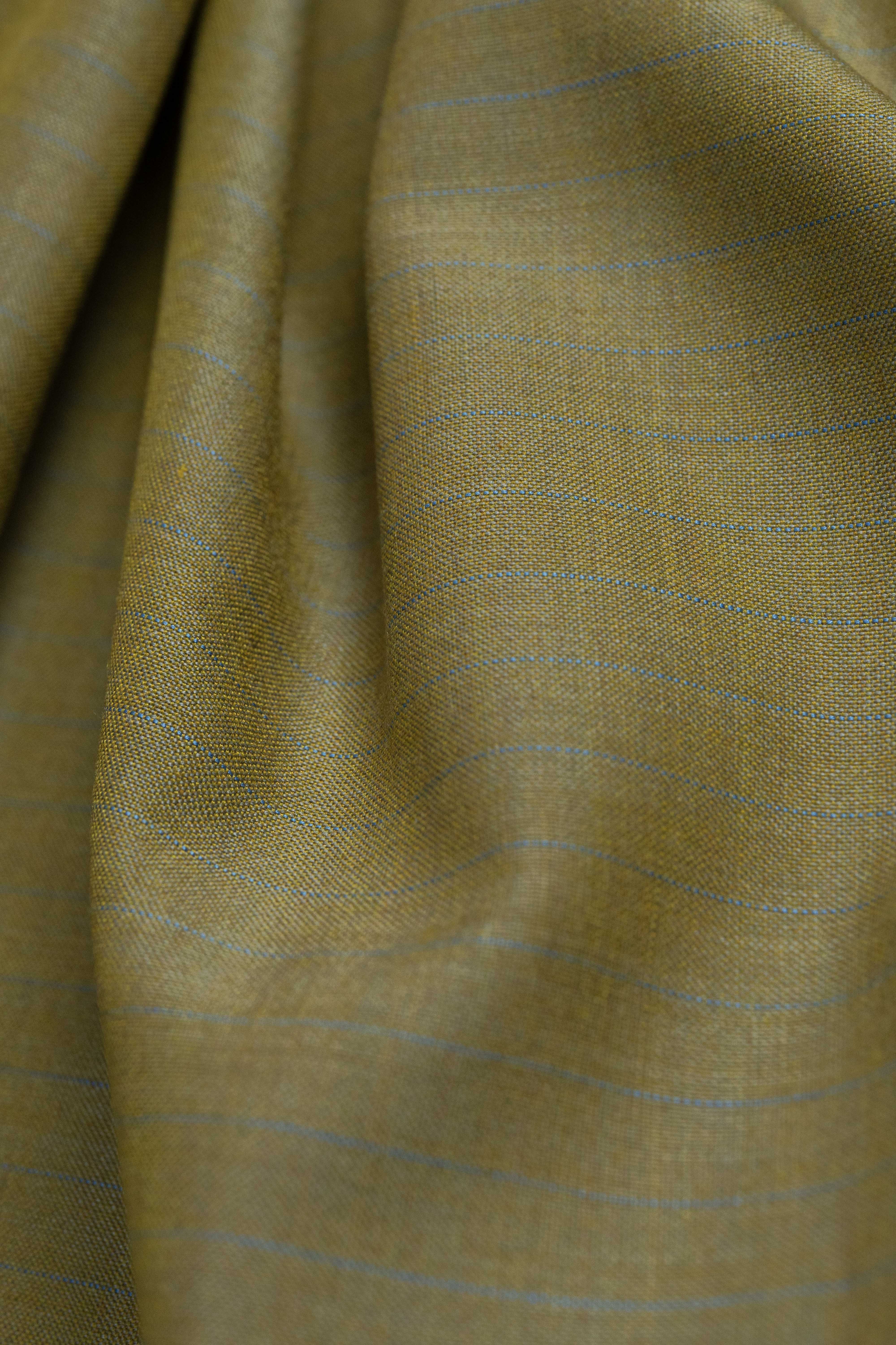 Golden Brown Stripe Terycash Suit Fabric (V23700)-3m - Yoo's Club