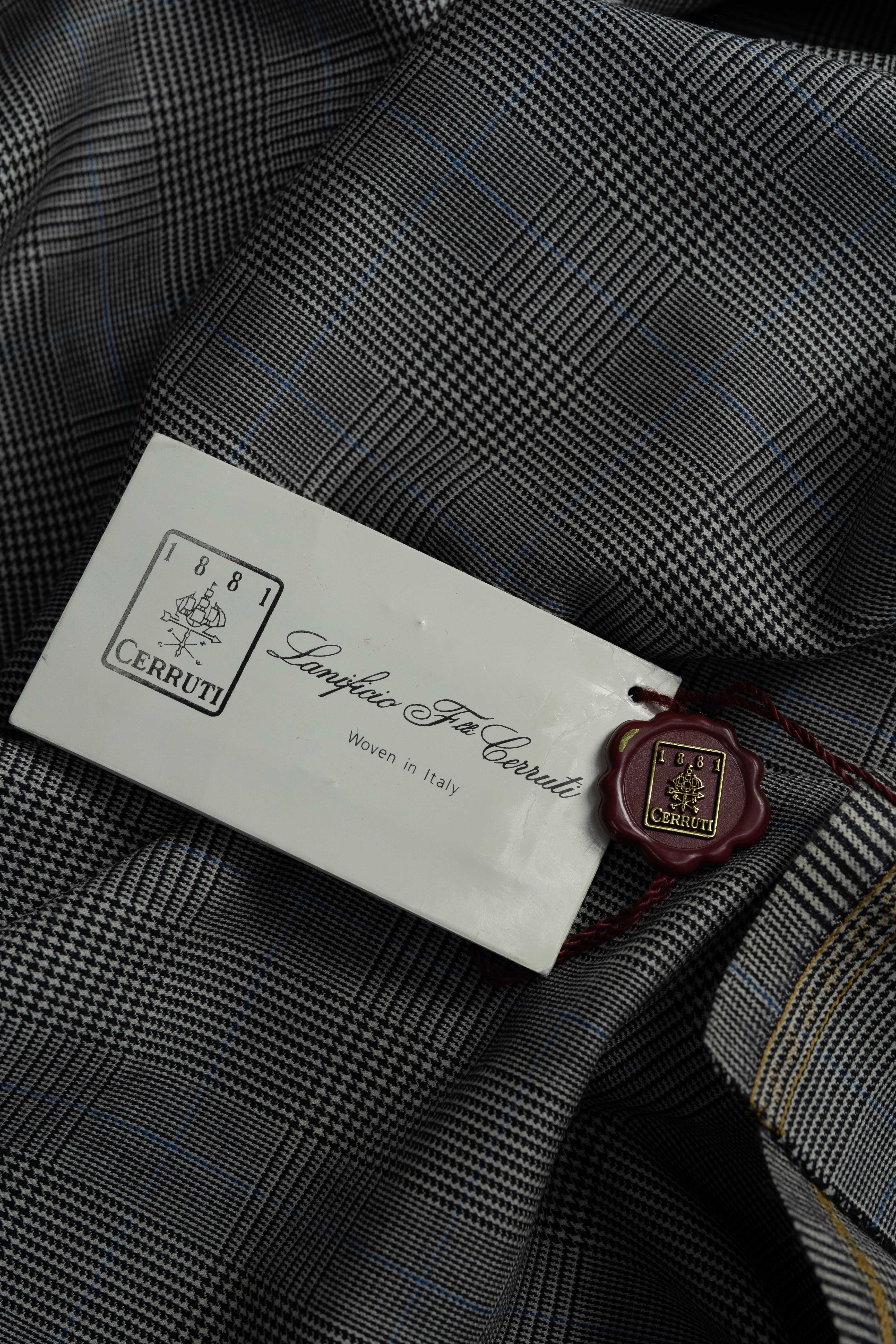 CERRUTI 1881 Blue Glen Plaid Wool Suit Fabric (V23728)-3.2m - Yoo's Club