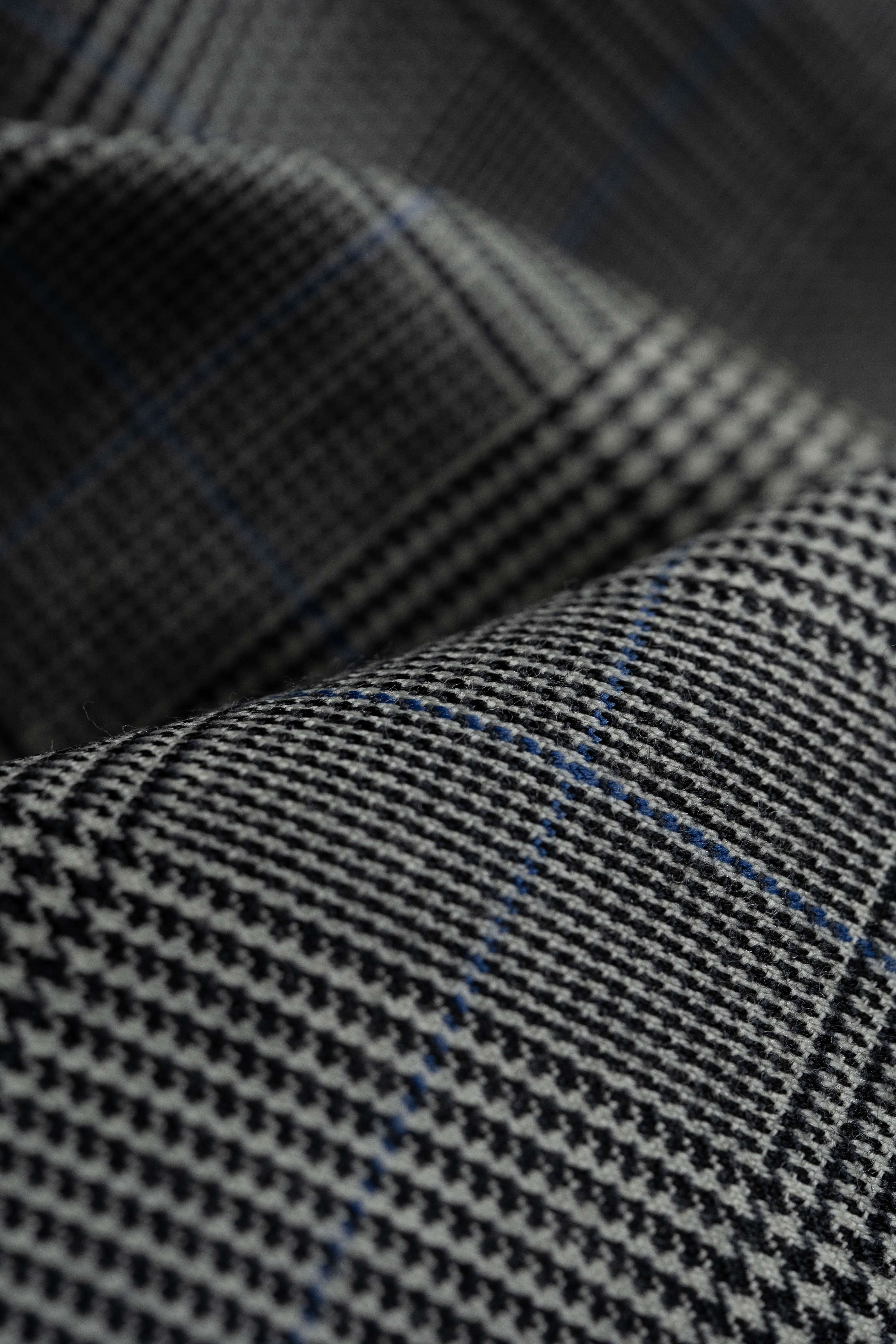 CERRUTI 1881 Blue Glen Plaid Wool Suit Fabric (V23728)-3.2m - Yoo's Club