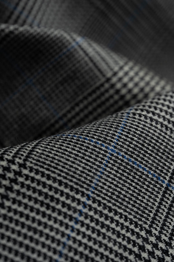 CERRUTI 1881 Blue Glen Plaid Wool Suit Fabric (V23728)-3.2m