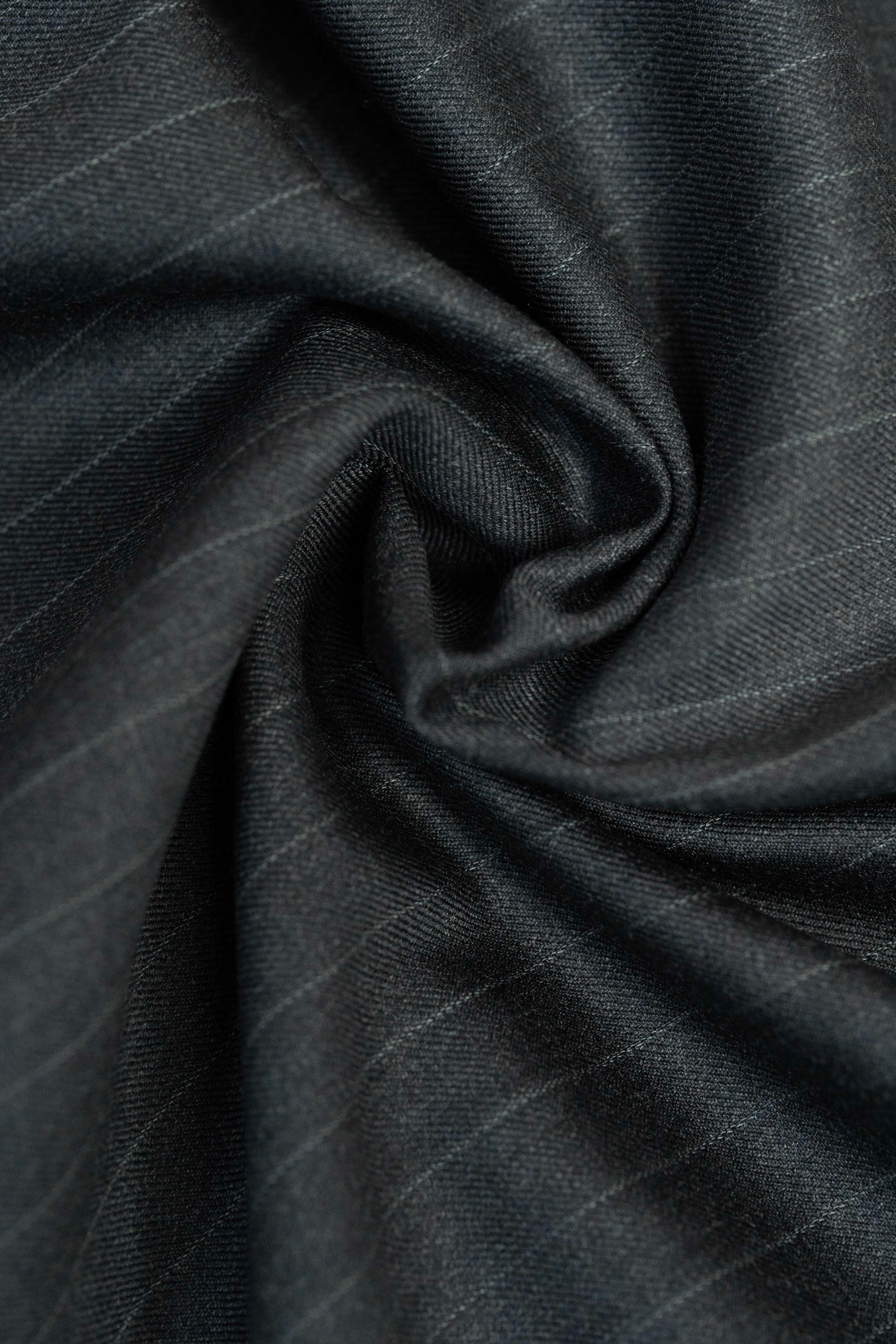 CERRUTI 1881 Charcoal Stripe Nobility Super 150's Wool (V23764)-3.2m - Yoo's Club