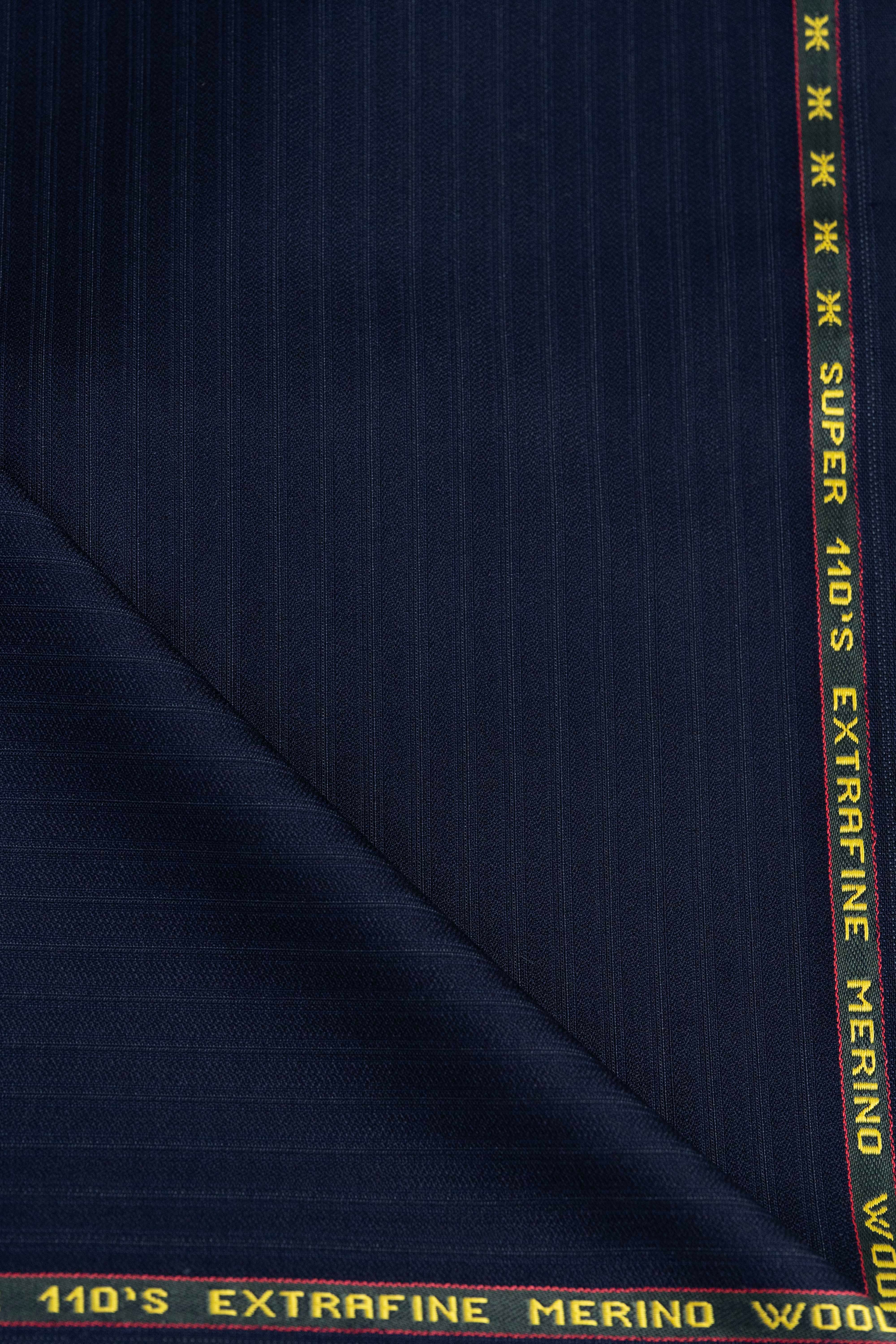 Dark Navy Stripe Super 110's Merino Wool produced by Loro Piana (V23766)-3.1m - Yoo's Club