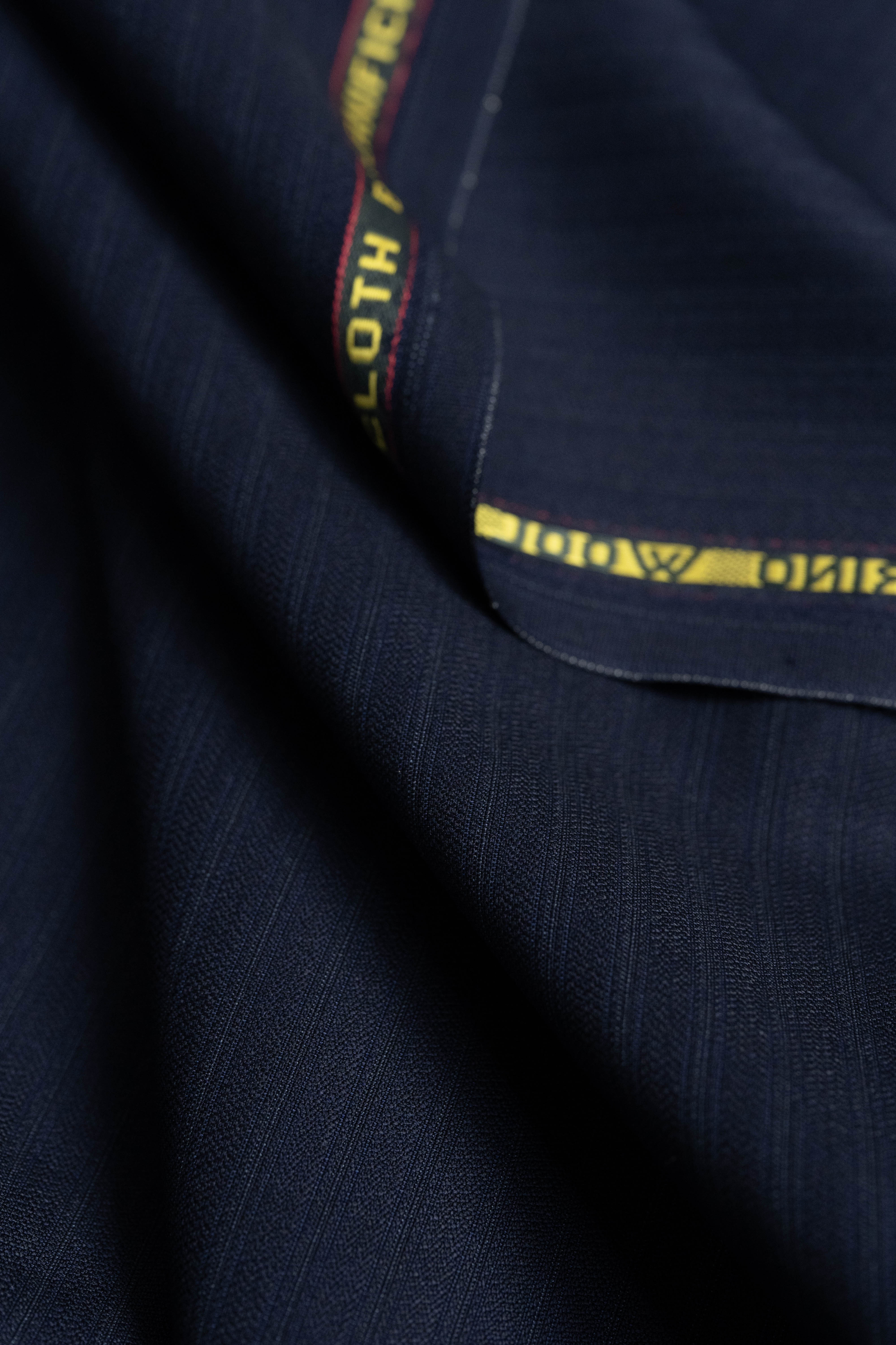 Dark Navy Stripe Super 110's Merino Wool produced by Loro Piana (V23766)-3.1m - Yoo's Club