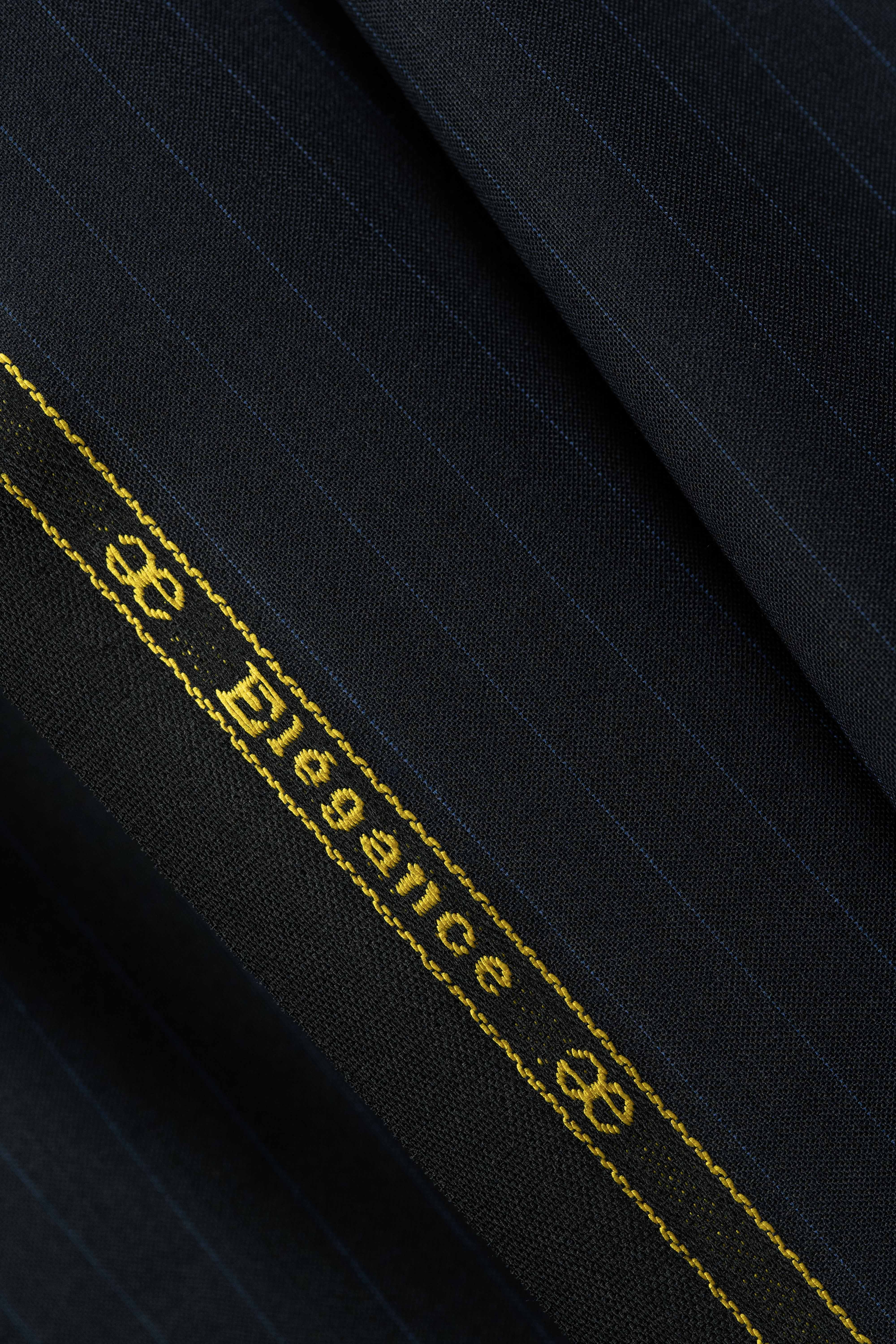 Italy Black Stripe High Lightweight Twist Suit Fabric (V23729)-3m - Yoo's Club
