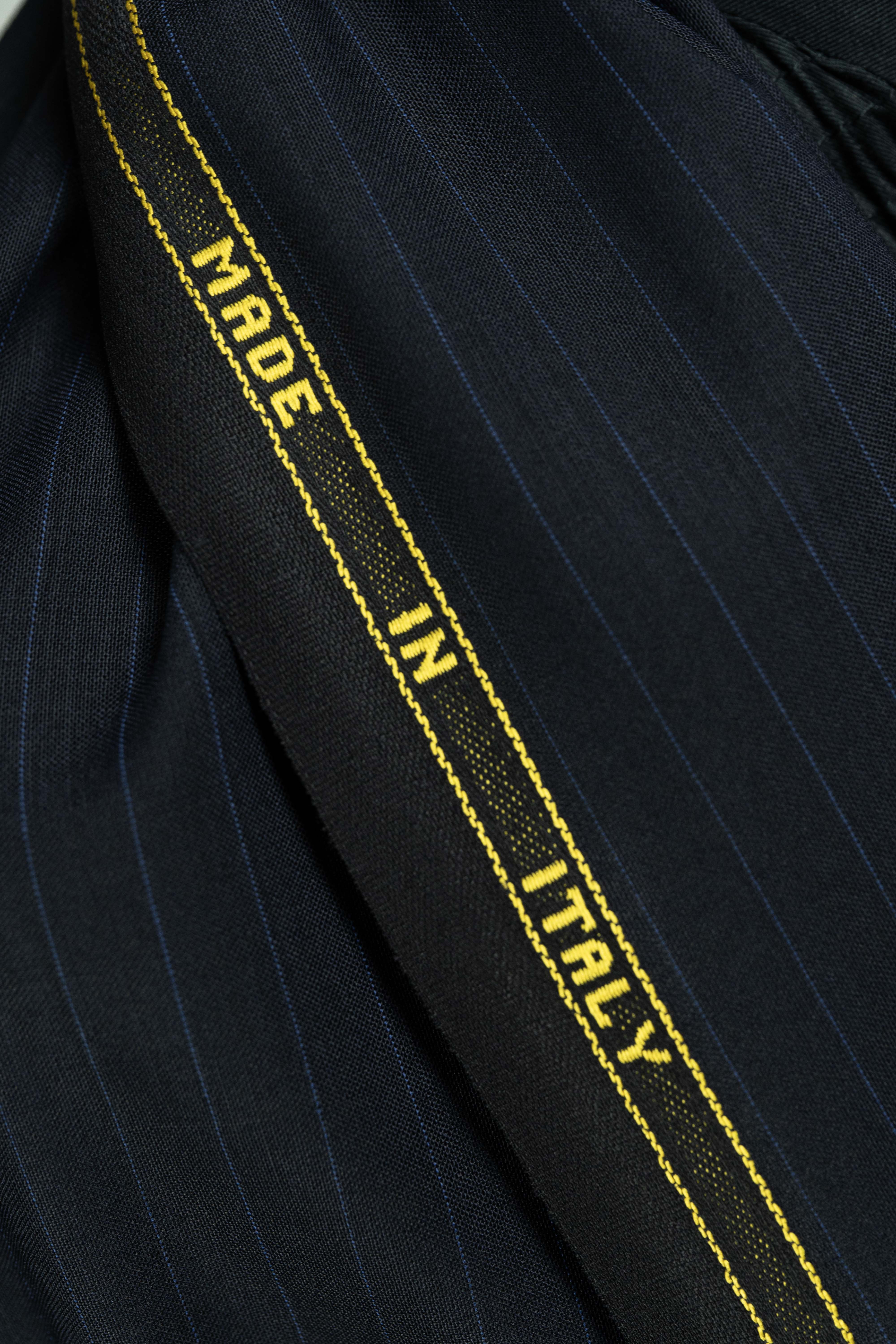 Italy Black Stripe High Lightweight Twist Suit Fabric (V23729)-3m - Yoo's Club