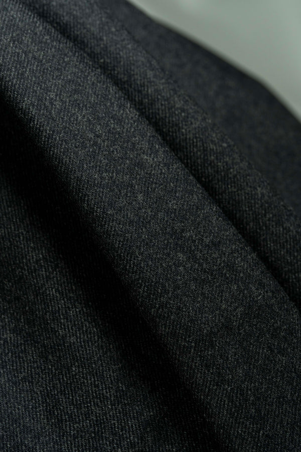 British Charcoal Twill Mink Cashmere Jacketing Fabric (V23723)-1.7m