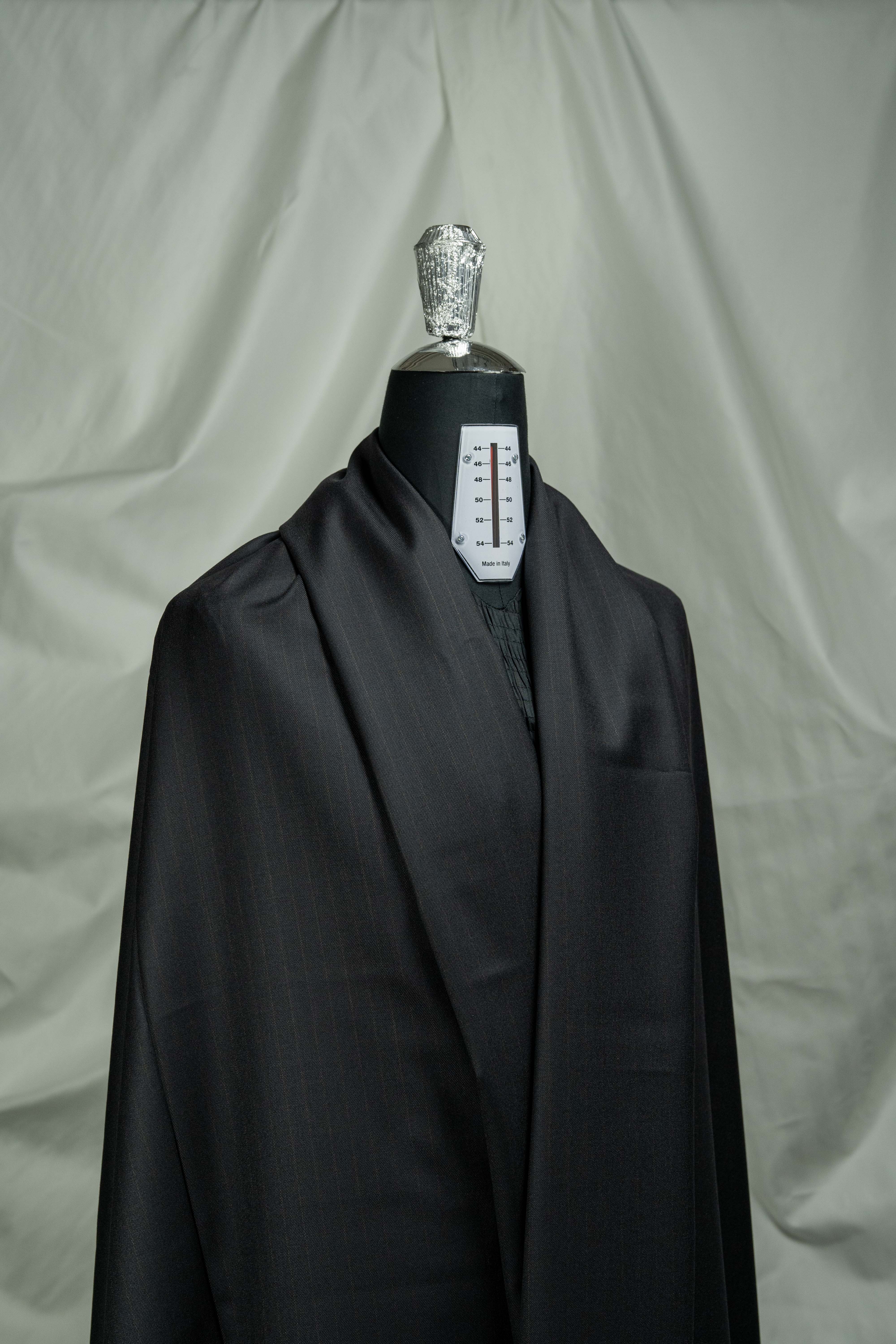 Yves Saint Laurent Black Copper Stripe Super 150's Wool & Cashmere Fabric -3.1m - Yoo's Club
