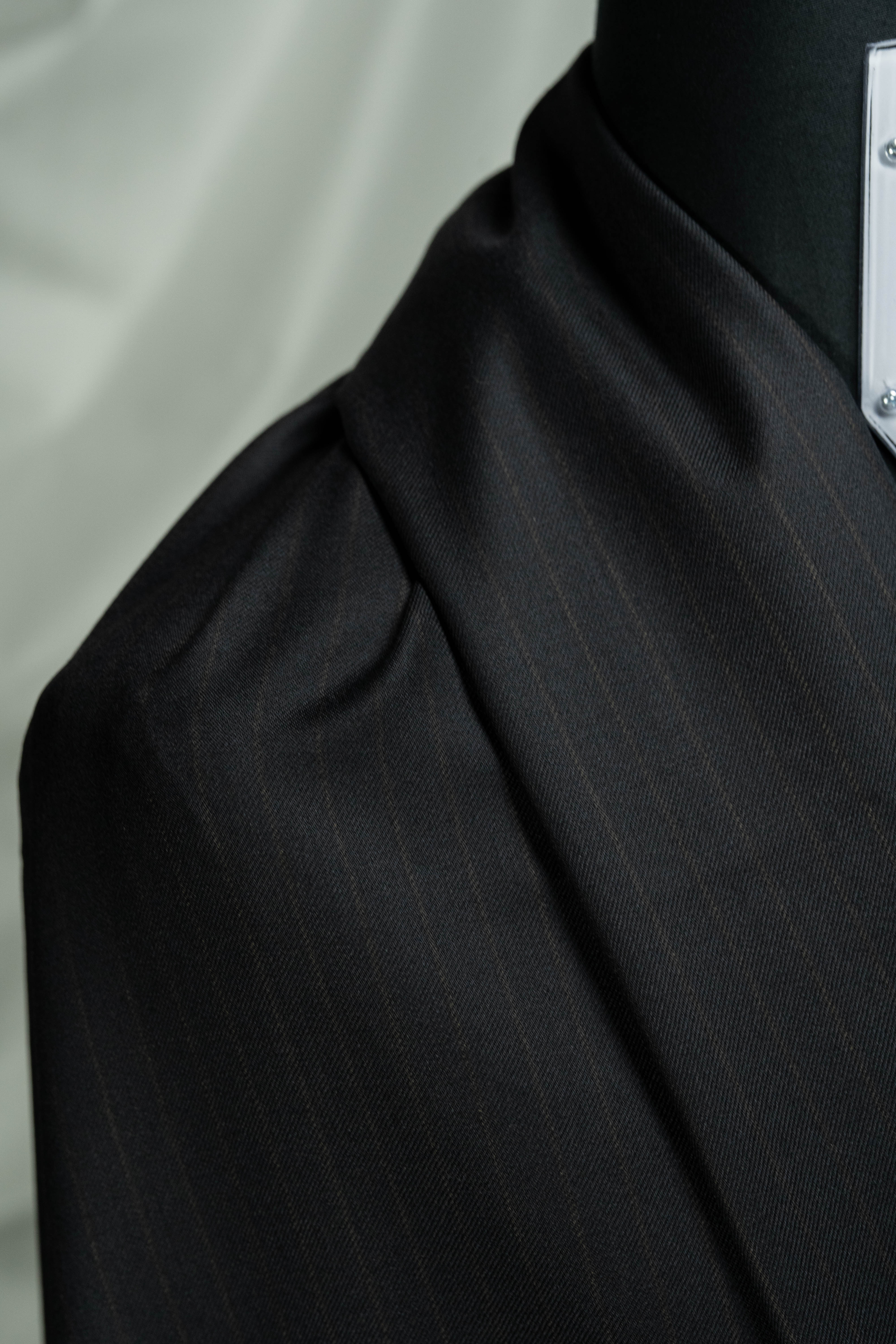 Yves Saint Laurent Black Copper Stripe Super 150's Wool & Cashmere Fabric -3.1m - Yoo's Club