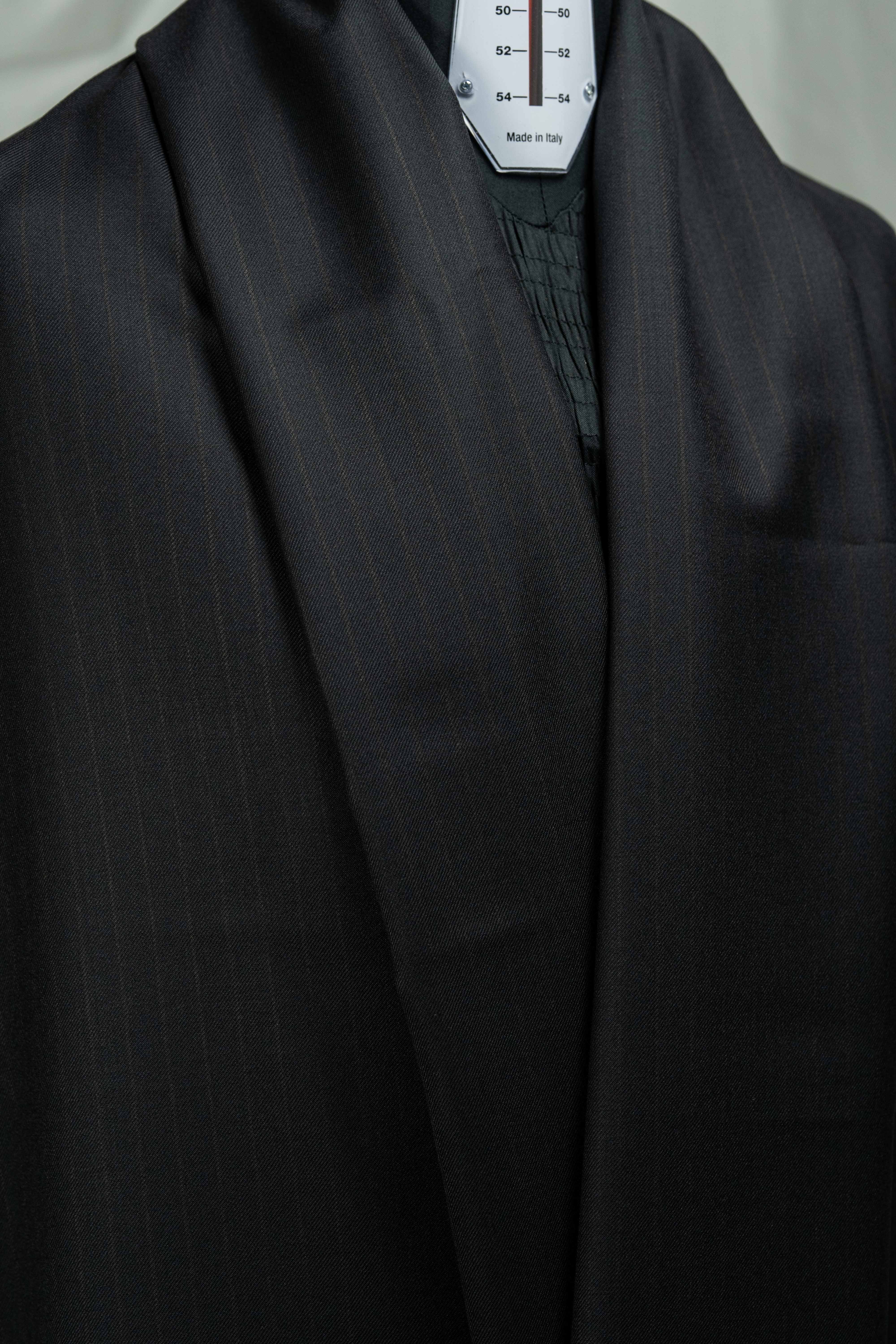 Yves Saint Laurent Black Copper Stripe Super 150's Wool & Cashmere Fabric -3.1m - Yoo's Club