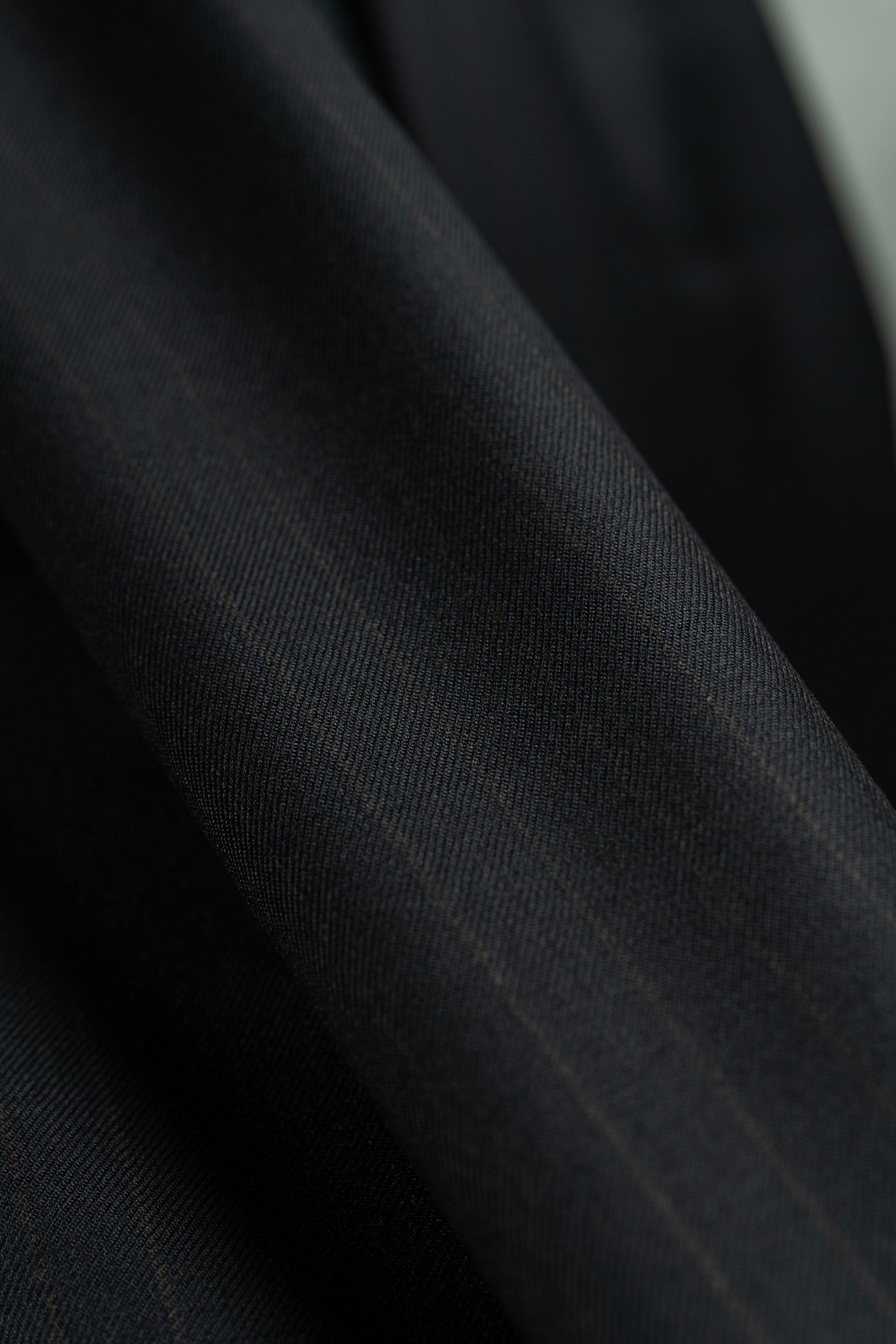 Yves Saint Laurent Black Copper Stripe Super 150's Wool & Cashmere Fabric -3.1m - Yoo's Club