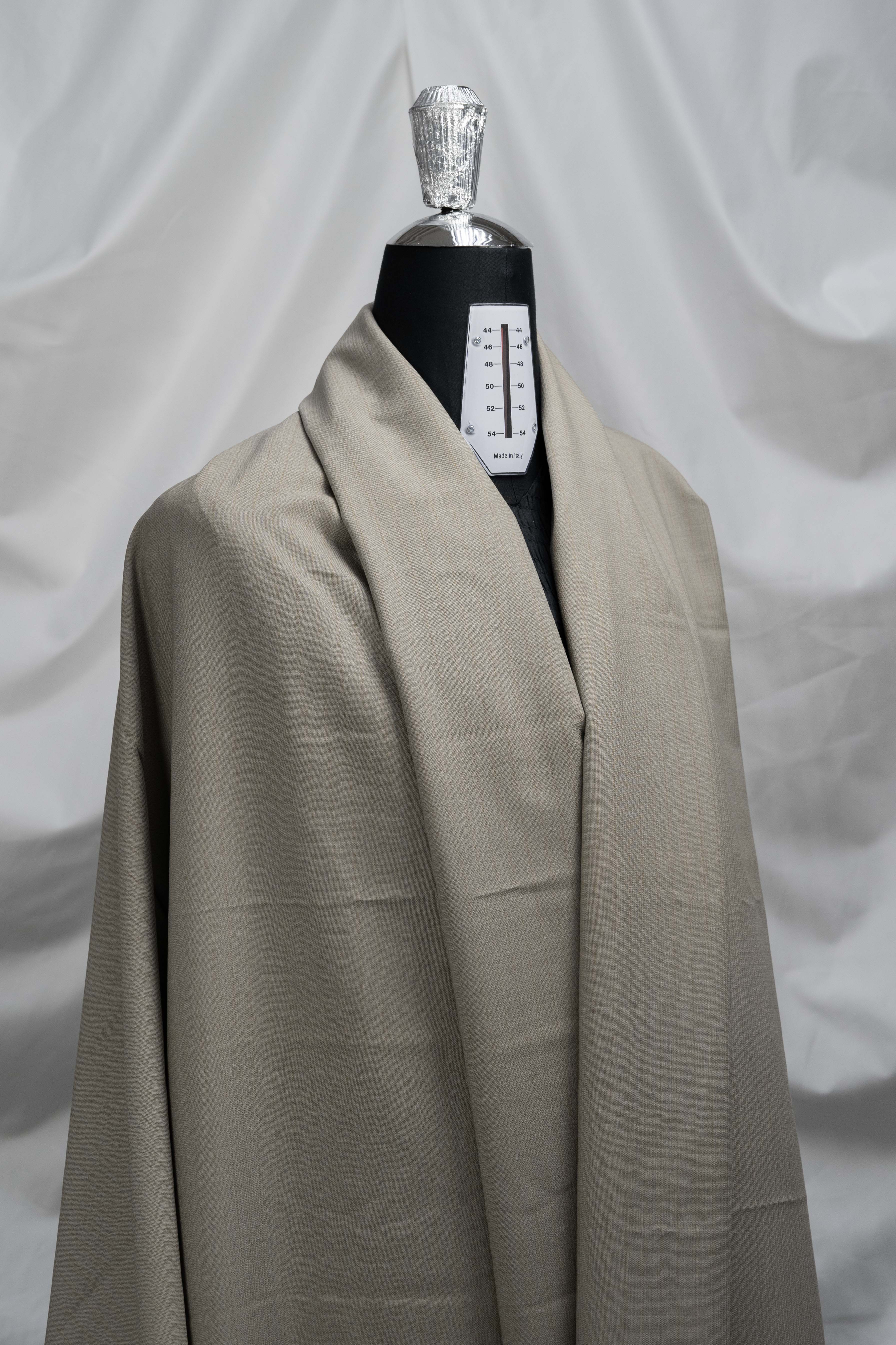 Wain Shiell Khaki Fancy Stripe Wool Suit Fabric (V23717) -2.95m