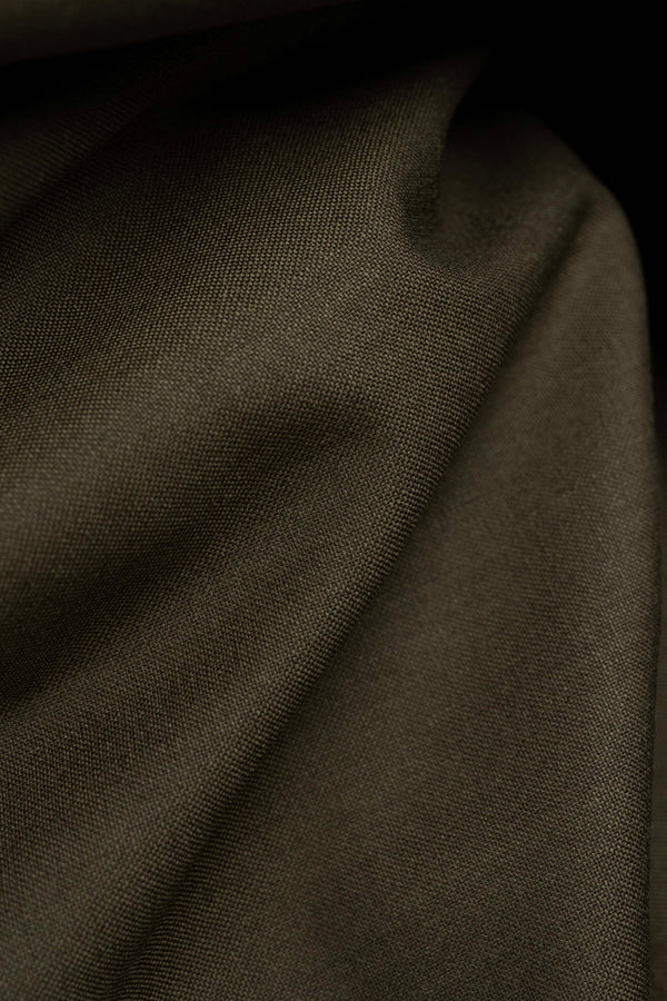 Moffat Bros Brown Plain Superfine Wool Suiting Fabric (V23706)-2.8m