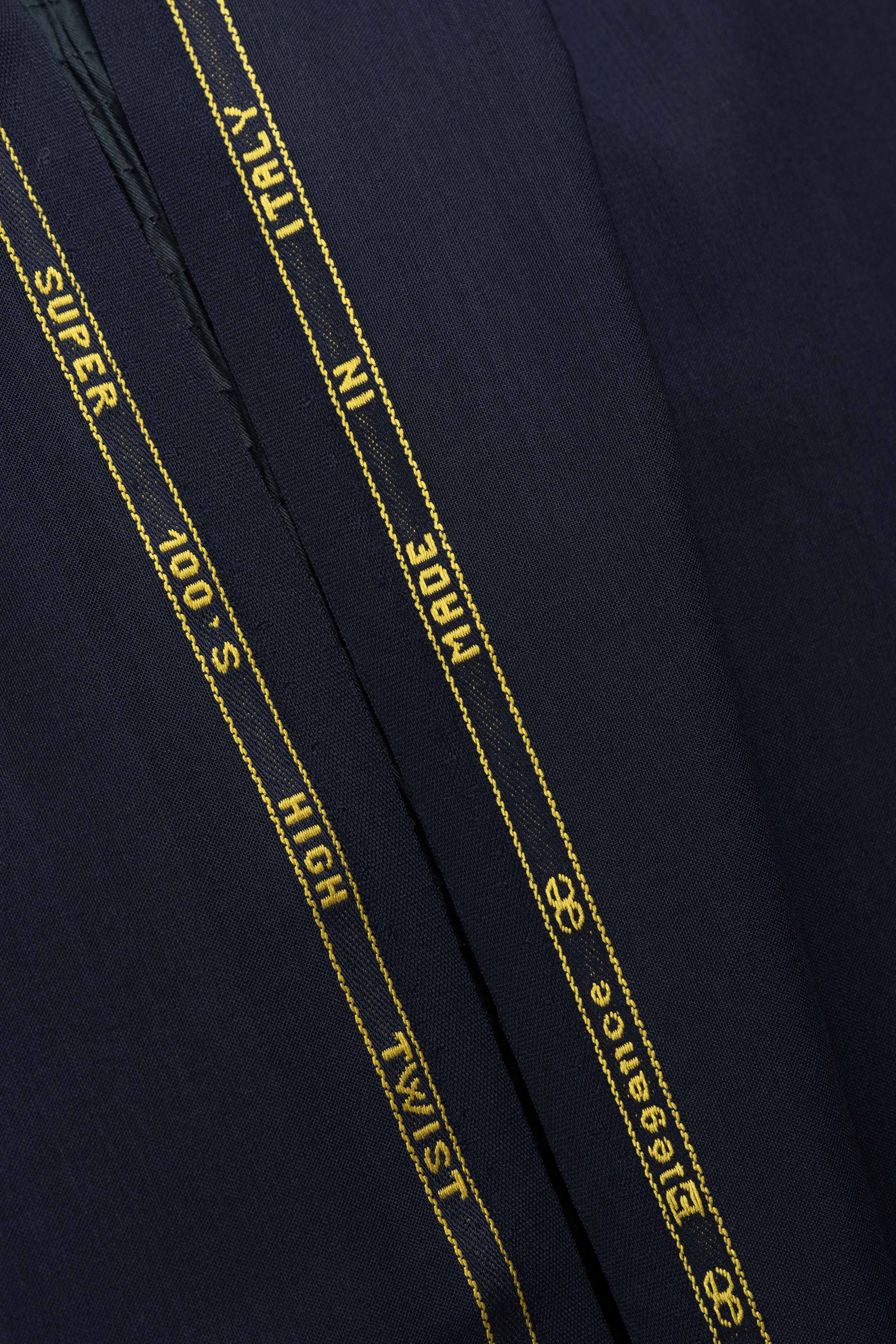 Italy Midnight Blue High Twist Lightweight Wool Suiting Fabric (V23734) -3m - Yoo's Club