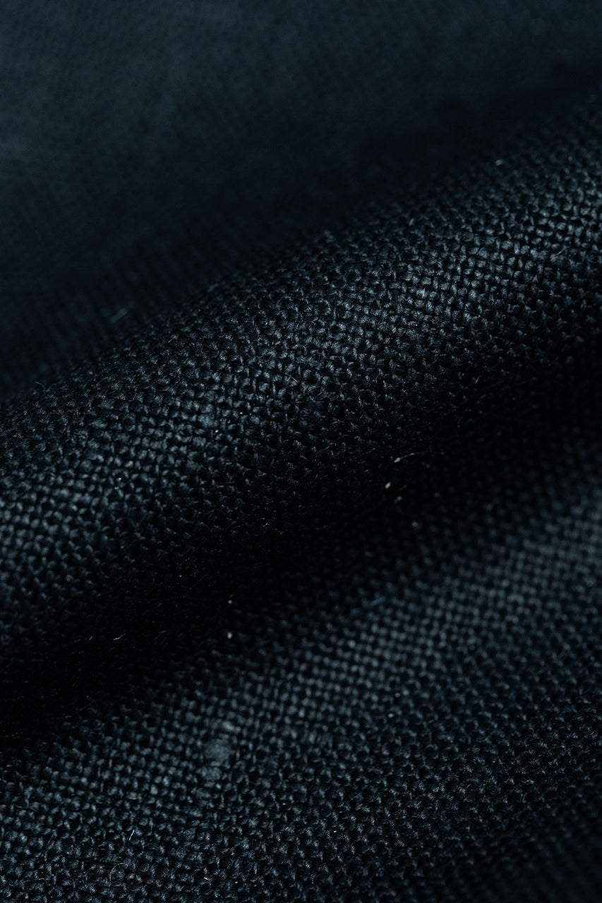 Spence Bryson Solid Black Basketweave 380g Linen L3140