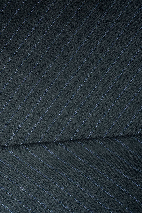Zegna Charcoal Purple Stripe Superfine Australian Wool Suit Fabric -3.2m