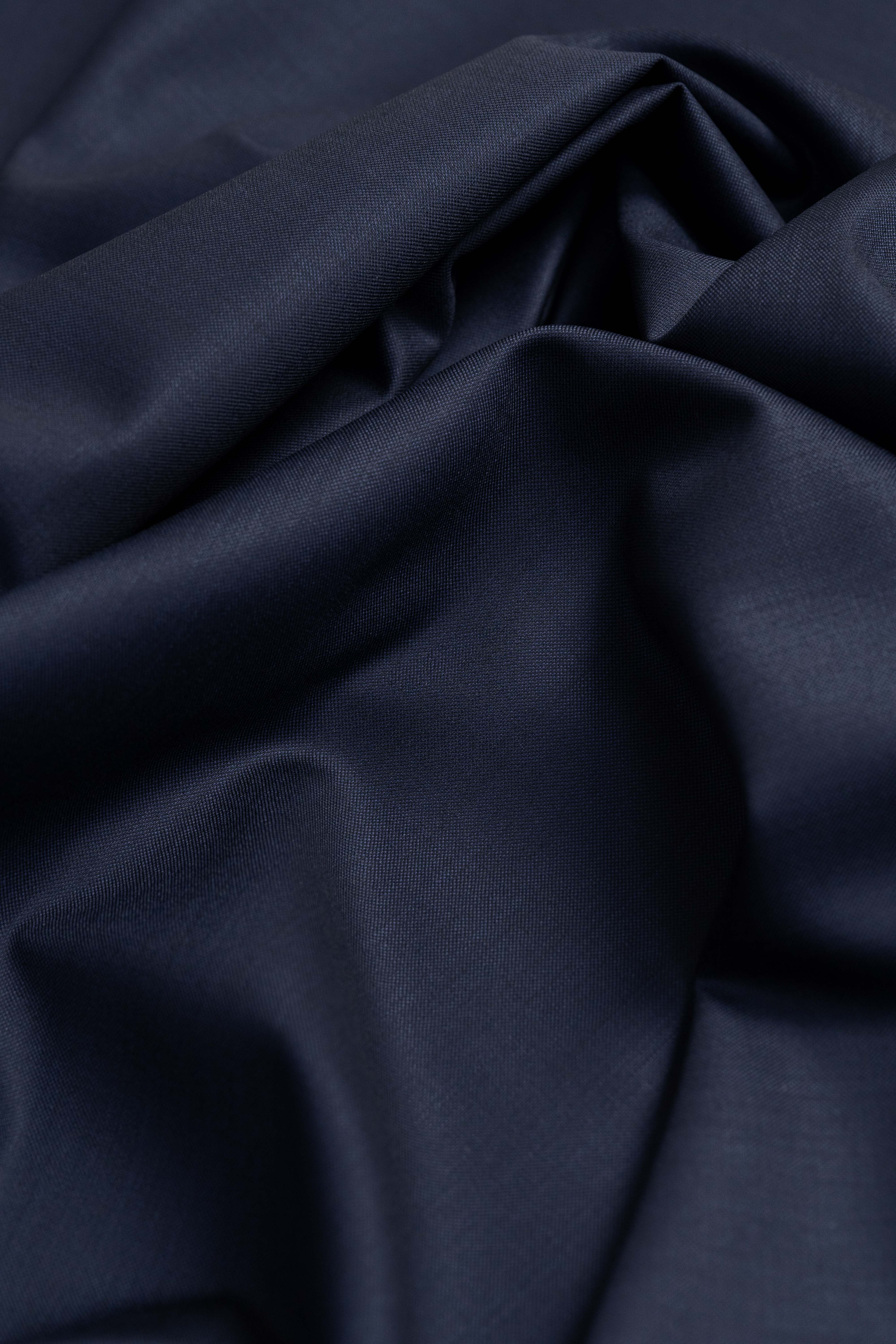 Fratelli Tallia Di Delfino Dark Navy Super 130's Wool Suiting Fabric- 1.5 Meters - Yoo's Club