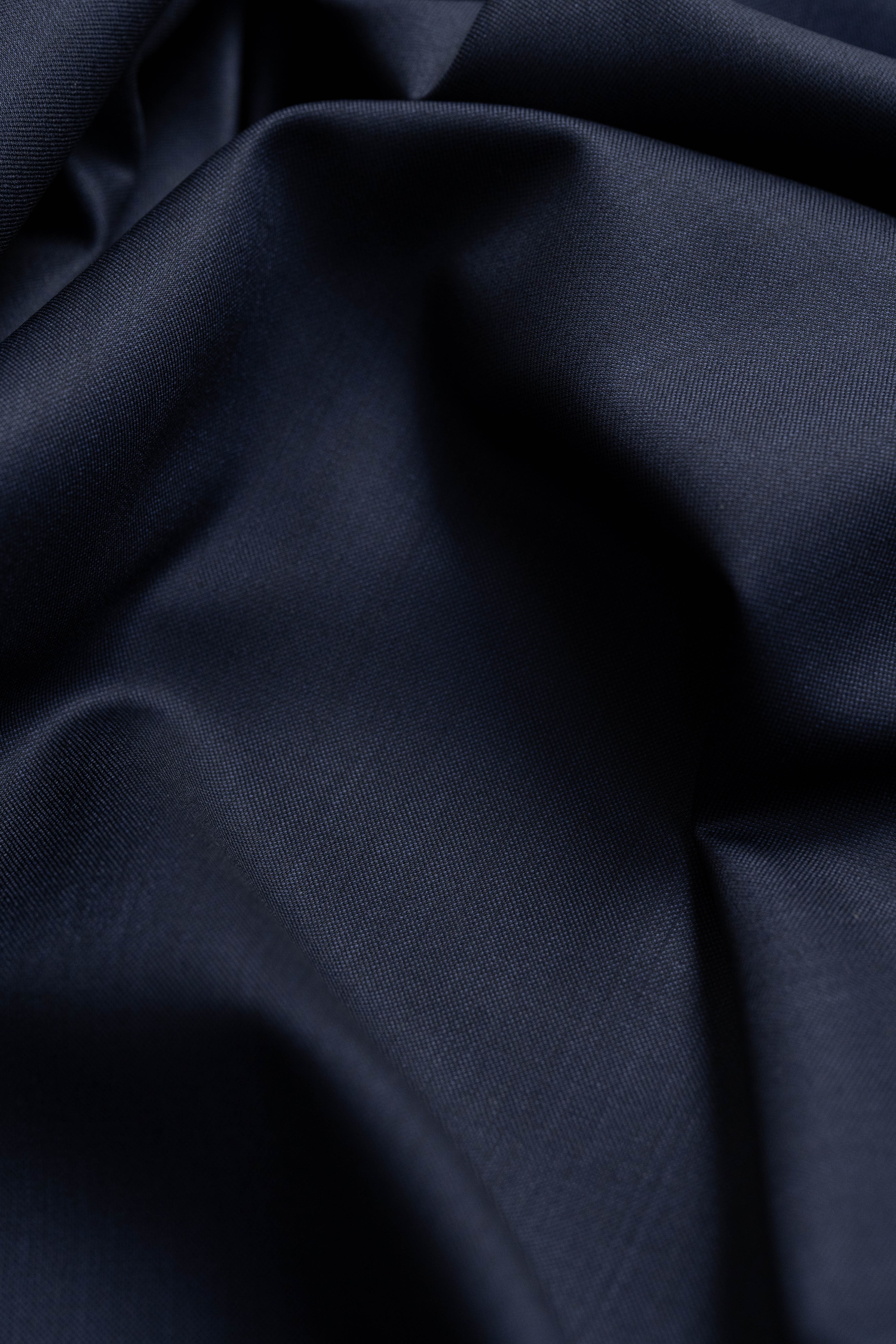 Fratelli Tallia Di Delfino Dark Navy Super 130's Wool Suiting Fabric- 1.5 Meters - Yoo's Club