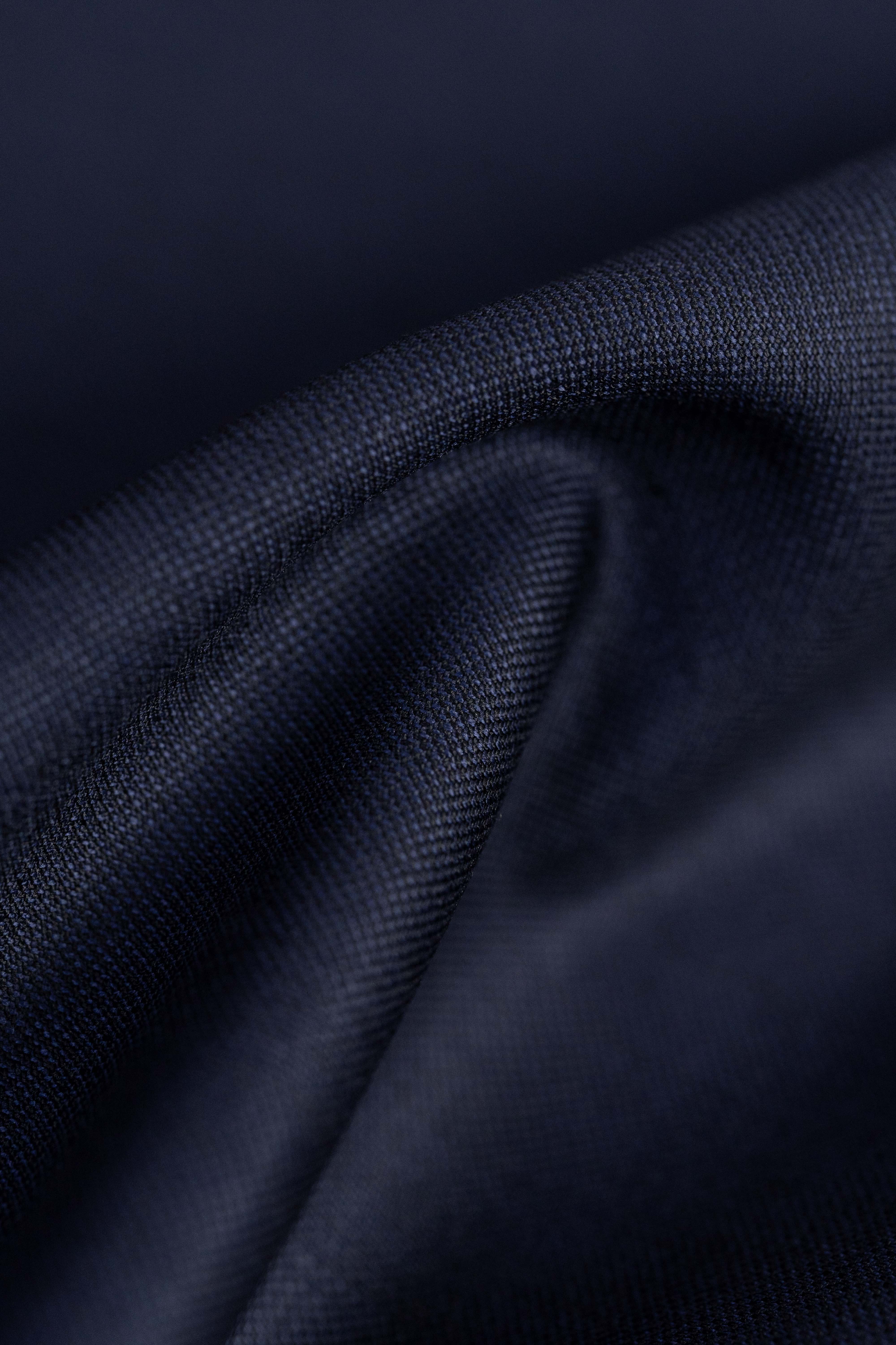 Fratelli Tallia Di Delfino Dark Navy Super 130's Wool Suiting Fabric- 1.5 Meters - Yoo's Club