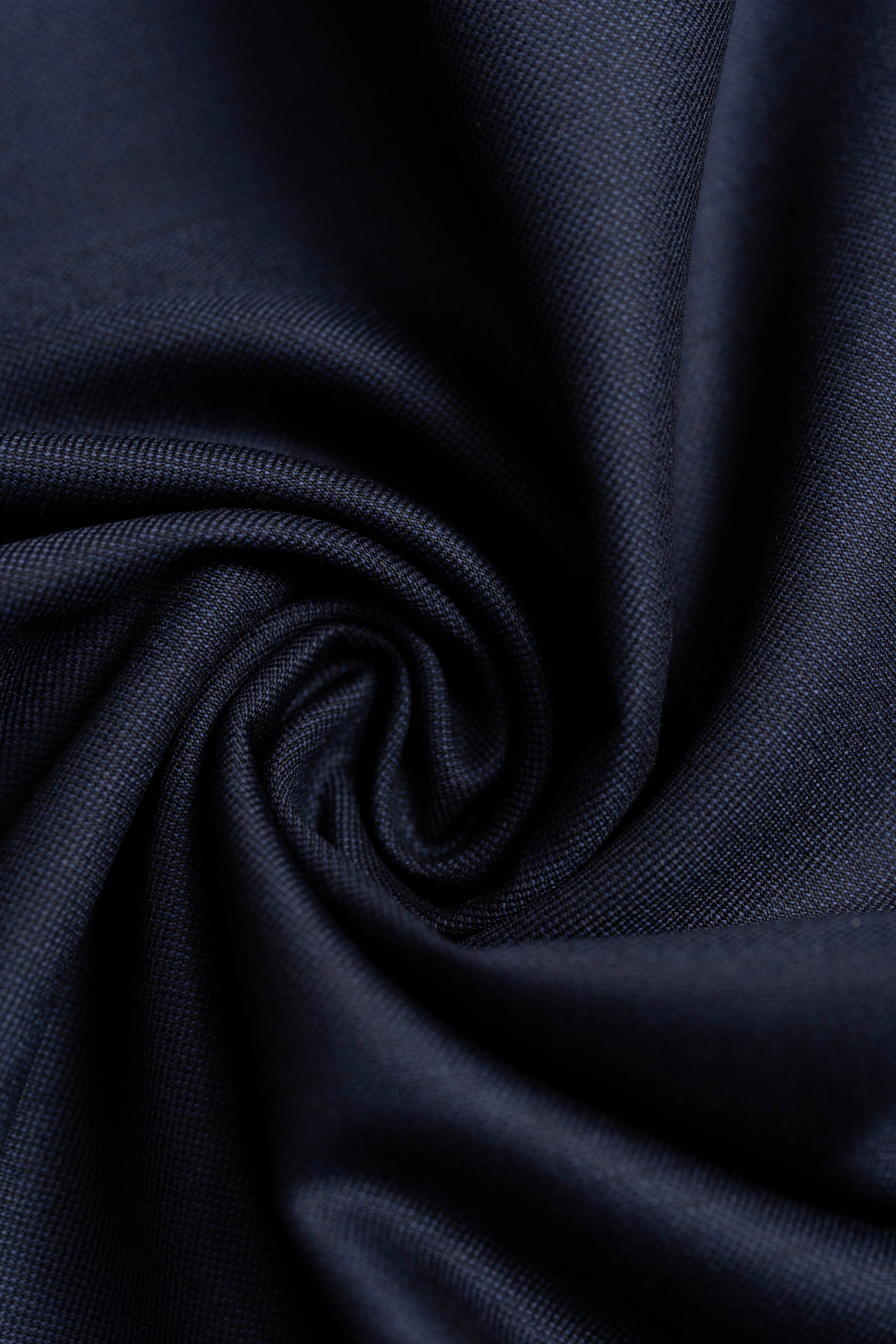 Fratelli Tallia Di Delfino Dark Navy Super 130's Wool Suiting Fabric- 1.5 Meters - Yoo's Club