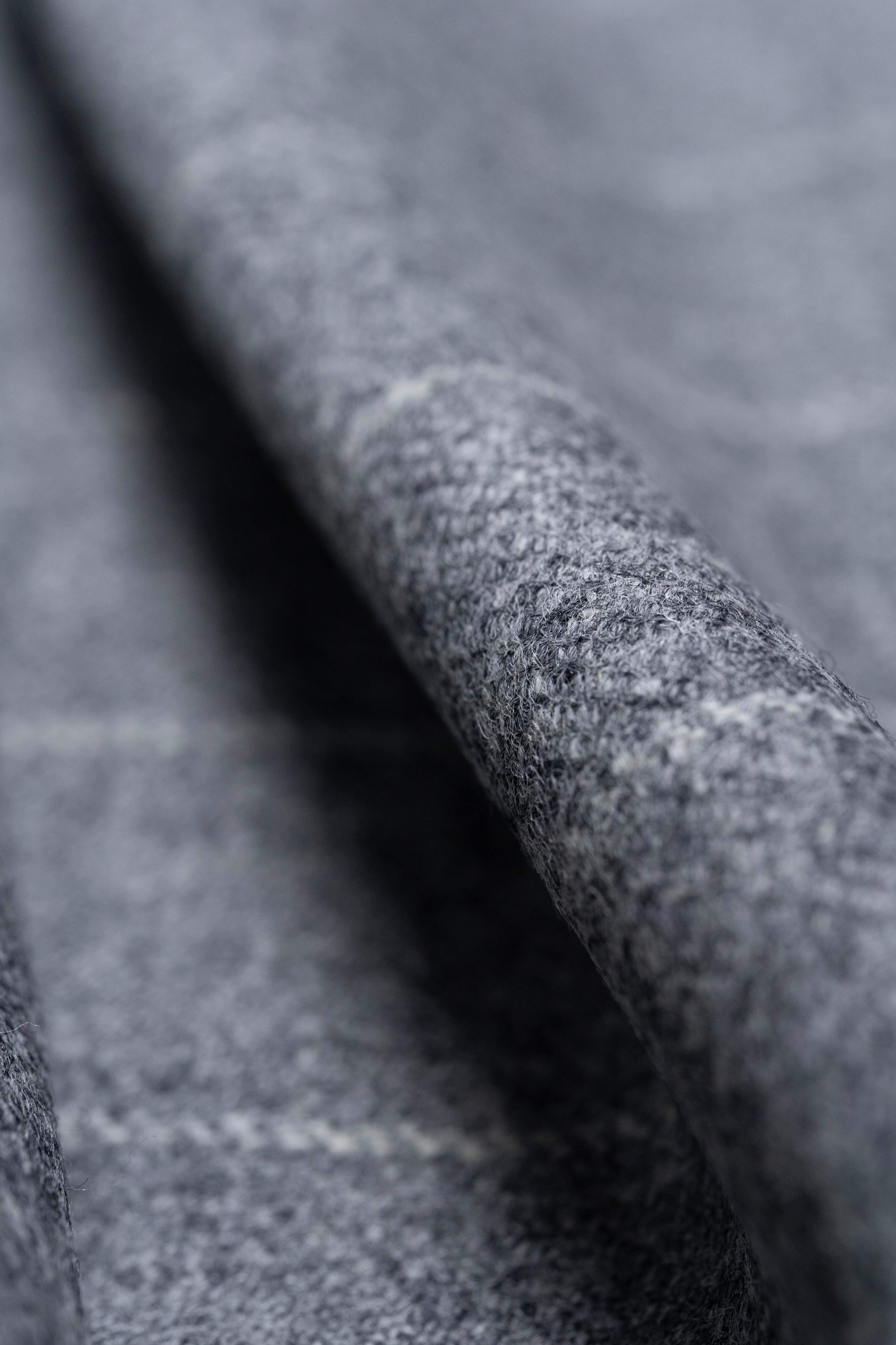 Marton Mills Grey Chalk Stripe Woollen Fabric For Jacketing - Yoo's Club
