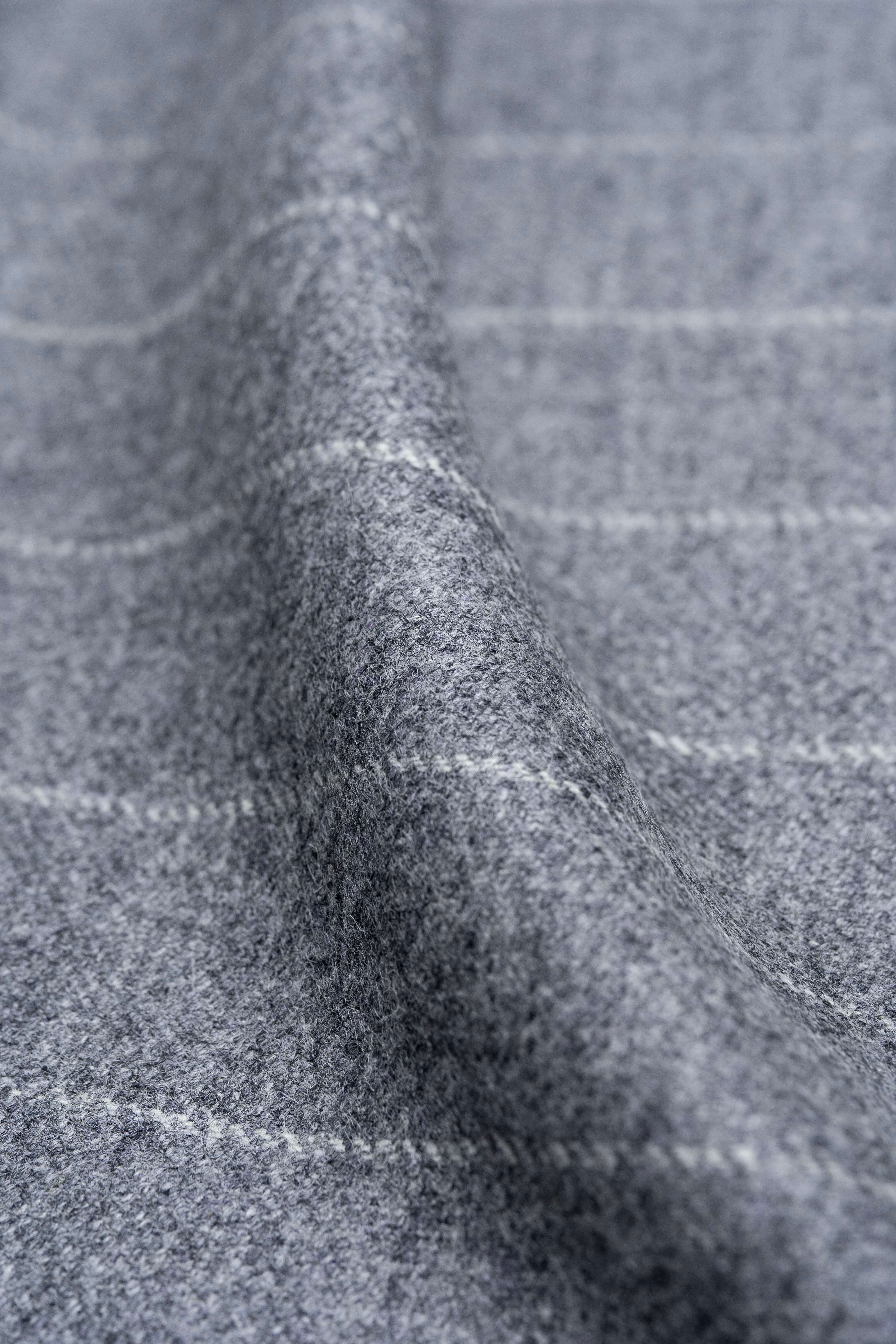 Marton Mills Grey Chalk Stripe Woollen Fabric For Jacketing - Yoo's Club
