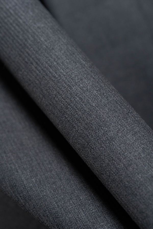 England Grey Worsted Wool Suiting with Subtle Herringbone -3 Meters