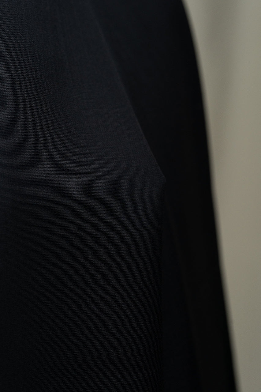 CERRUTI 1881 Black Plain Nobility Super 150's Wool Suiting-3 Meters fabric close-up texture