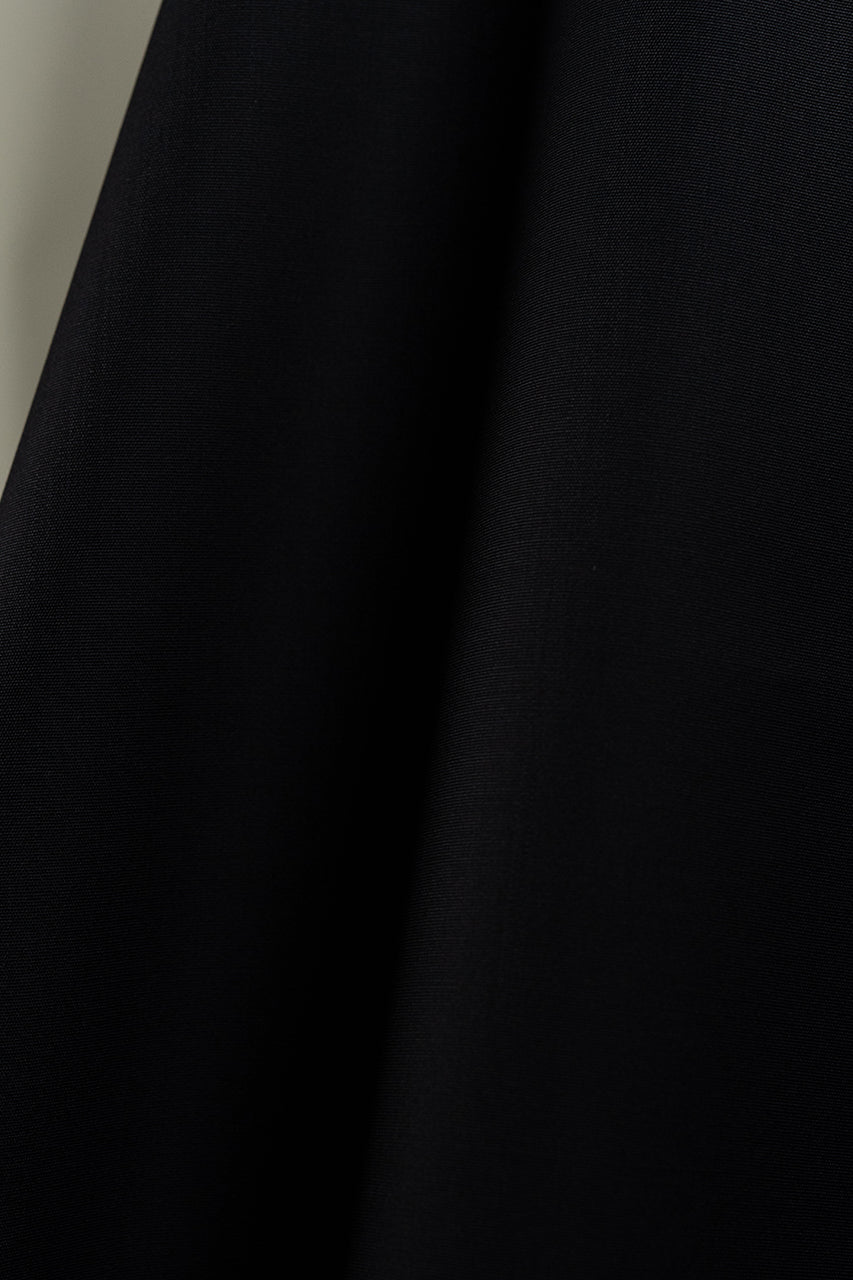CERRUTI 1881 Black Plain Nobility Super 150's Wool Suiting-3 Meters black fabric close-up