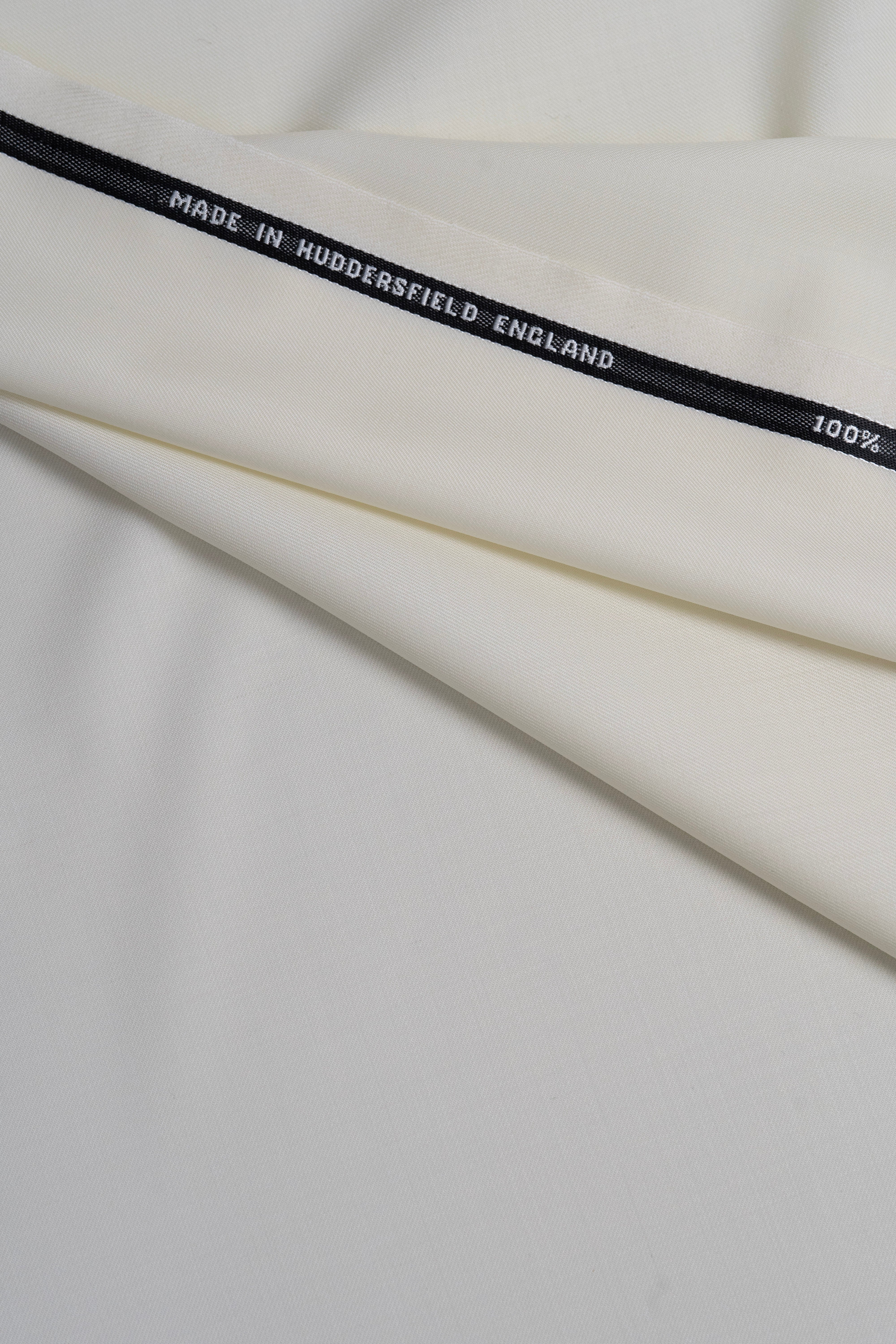 Barrington Cream Worsted Merino Wool Fabric in Twill Weave
