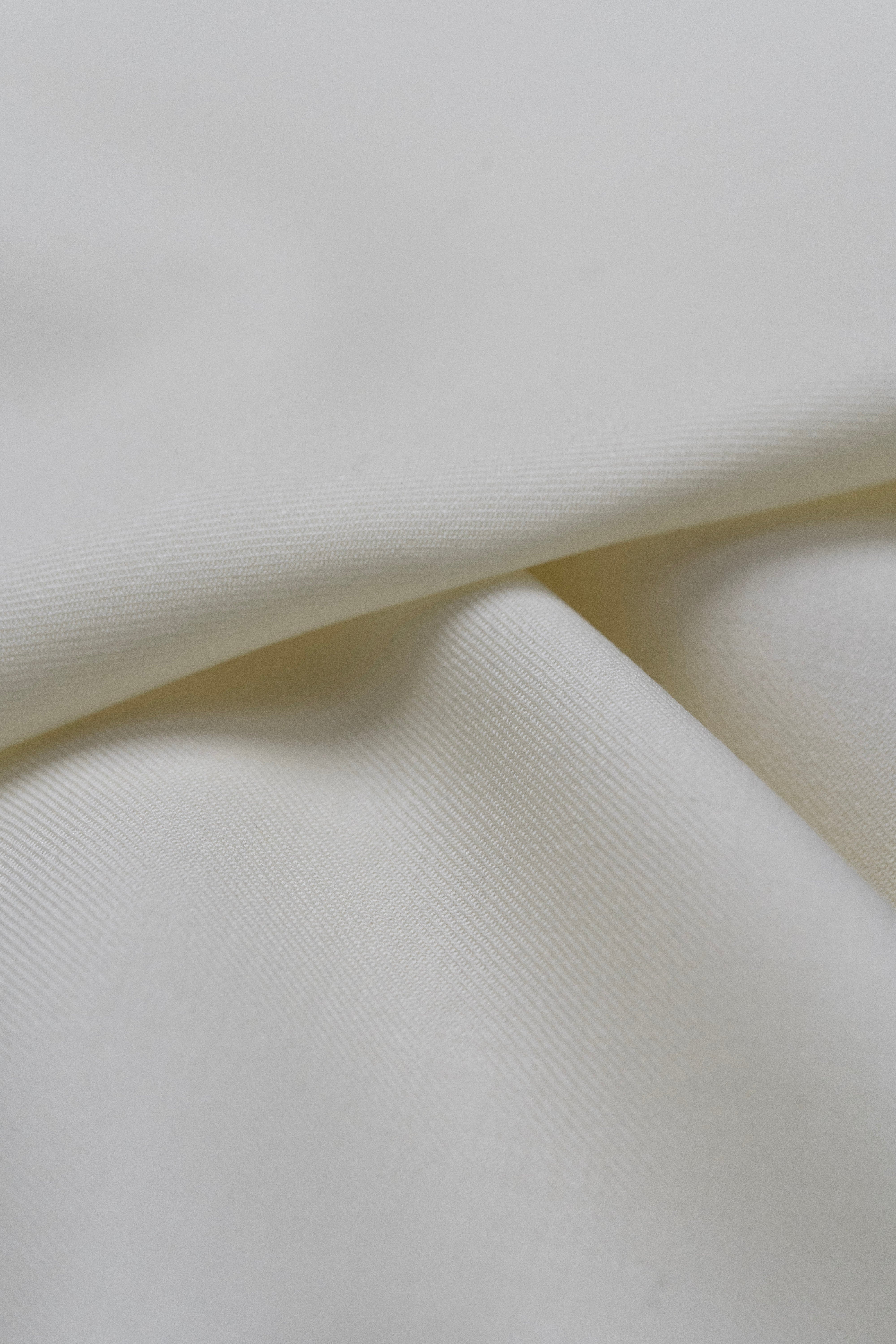 Barrington Cream Worsted Merino Wool Fabric in Twill Weave