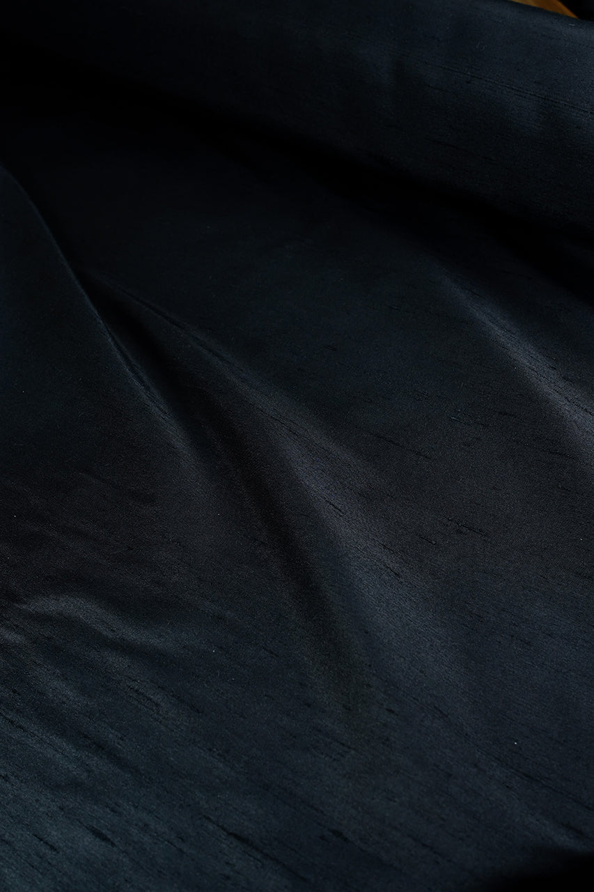 Kintoki Kiji Dupioni Silk in Black GW50-01 - Yoo's Club