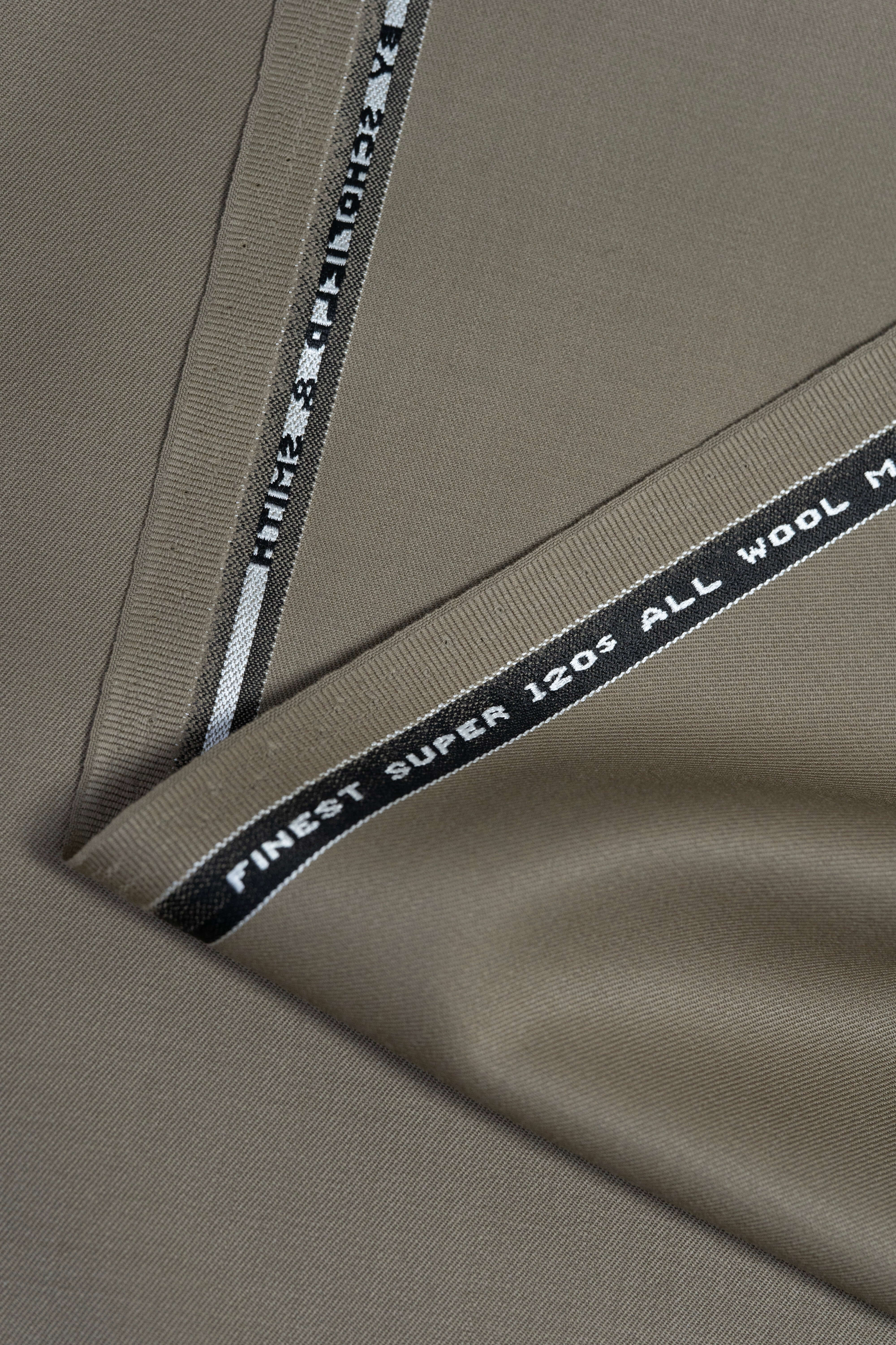 Groves & Lindley Khaki Super 120s Twill Wool Suit Fabric